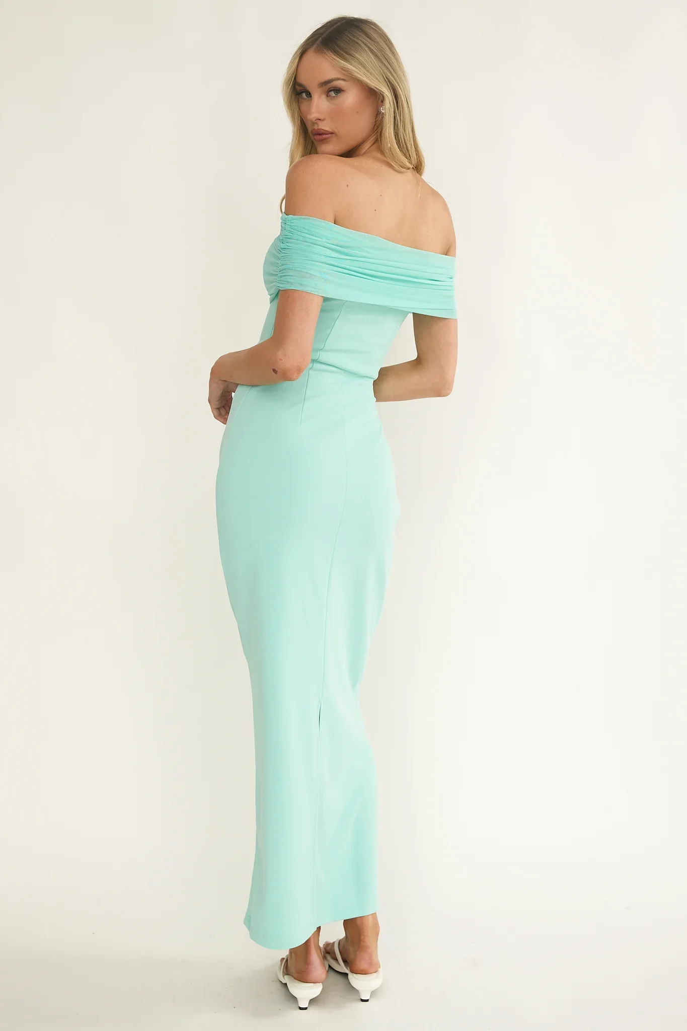 Love Languages Off-Shoulder Maxi Dress Mint