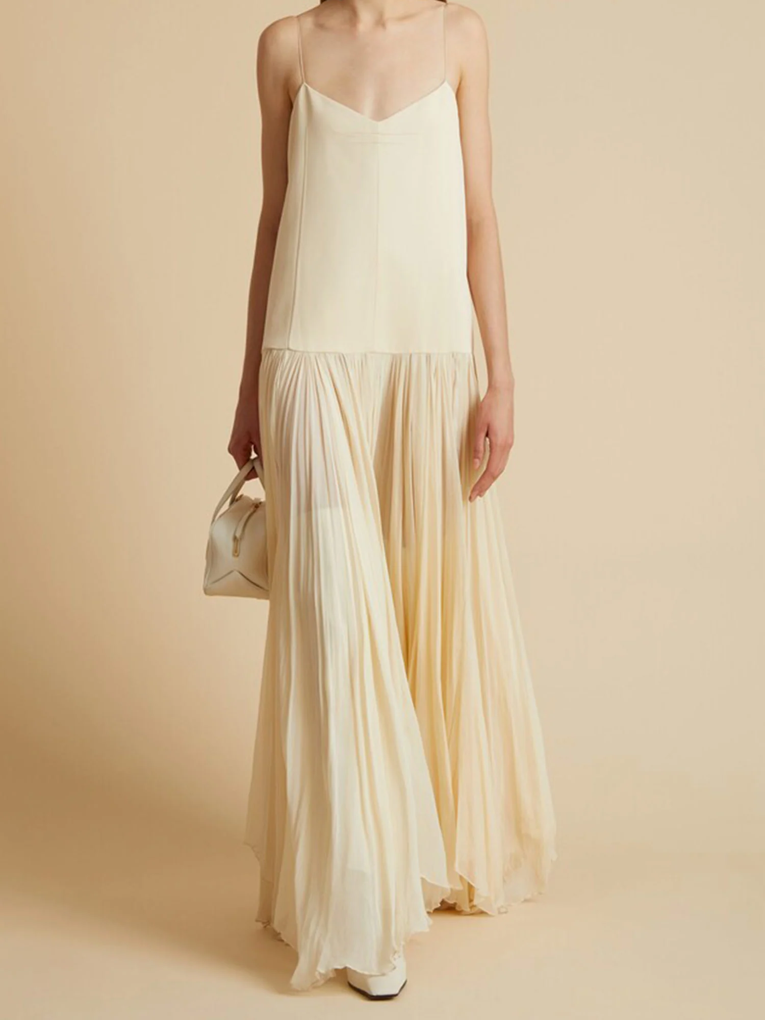 Simple Pleated Maxi Dress