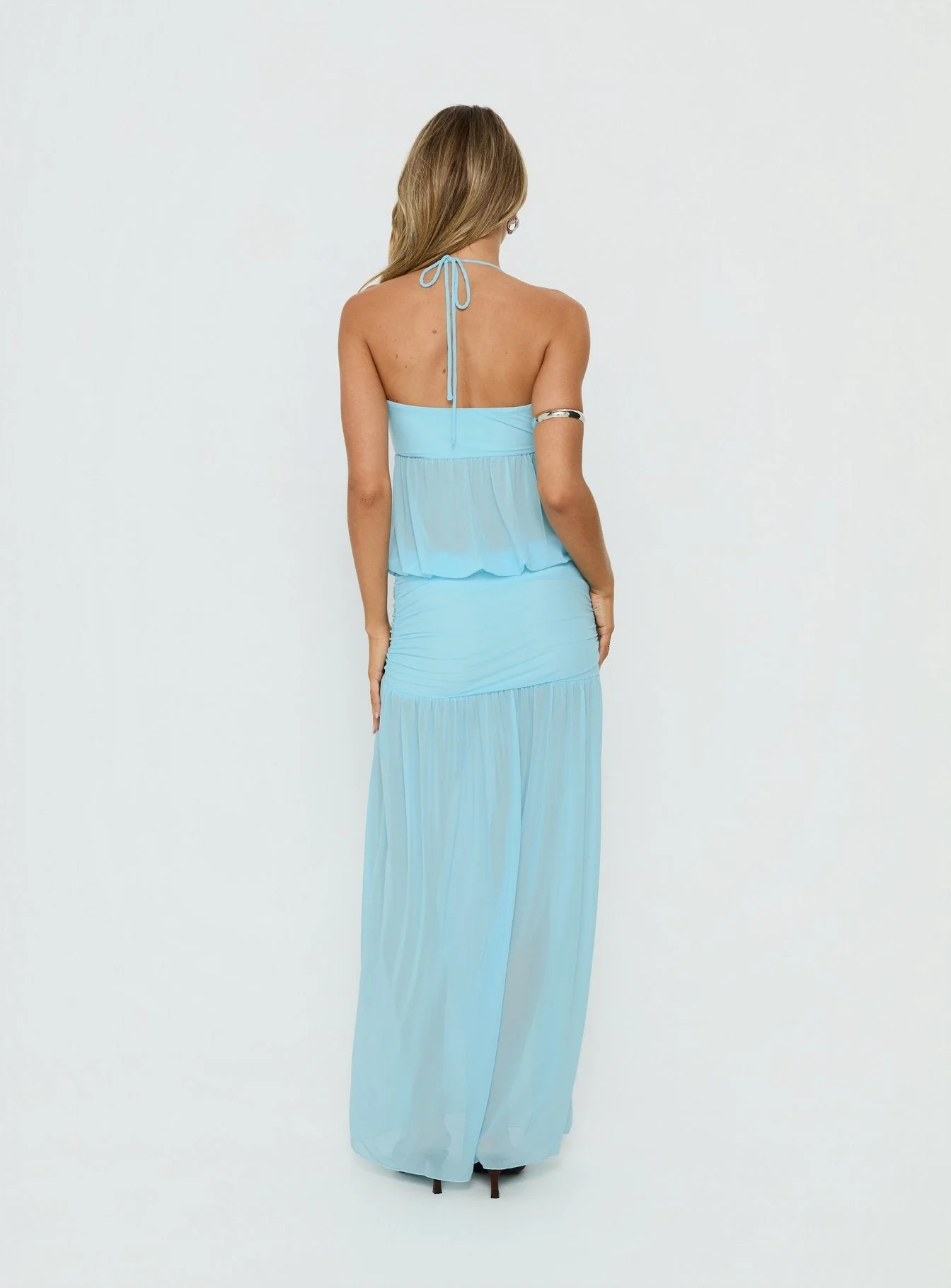 Jesemia Halter Blouson Maxi Dress Blue
