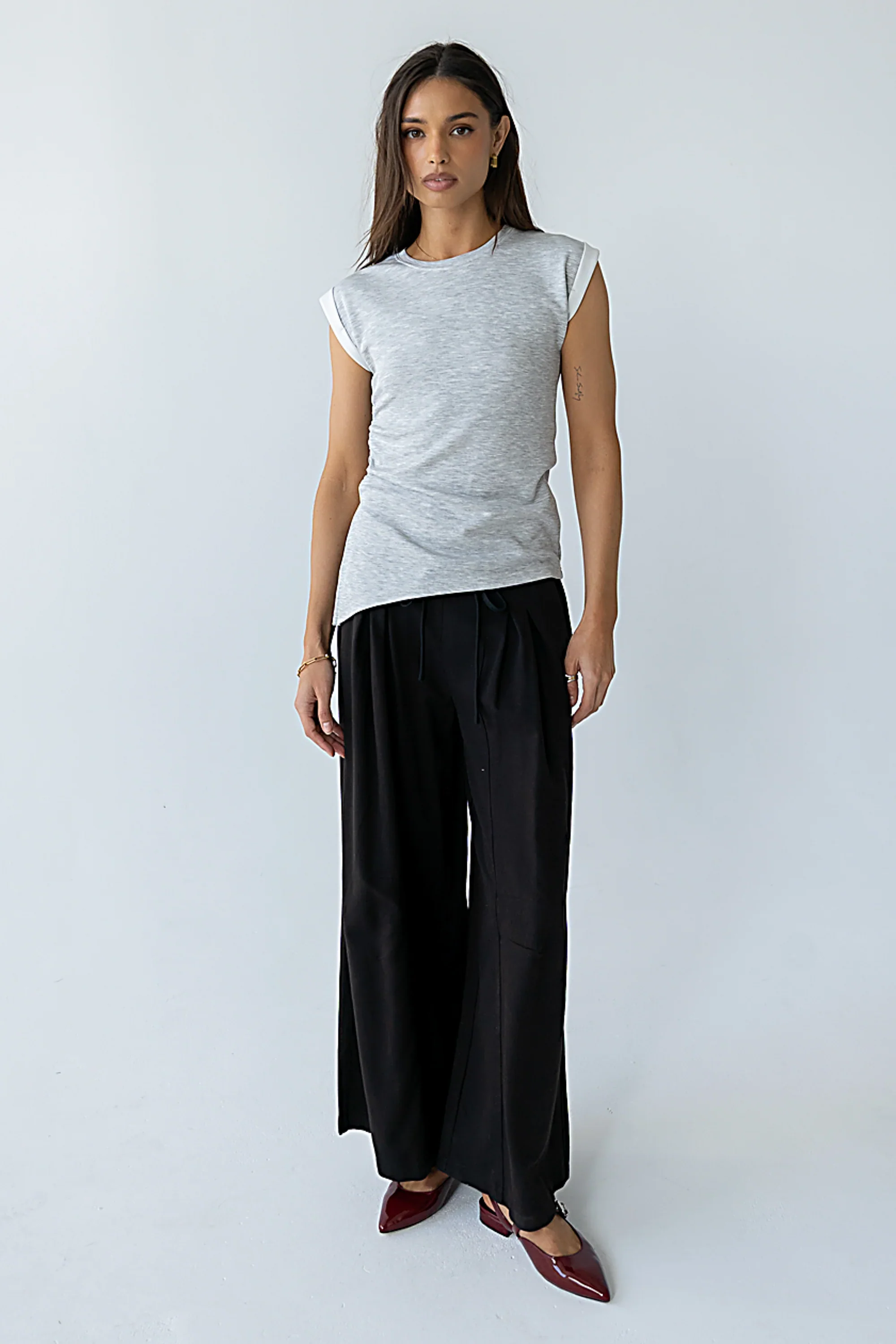 Johny Asymmetrical Top in Grey