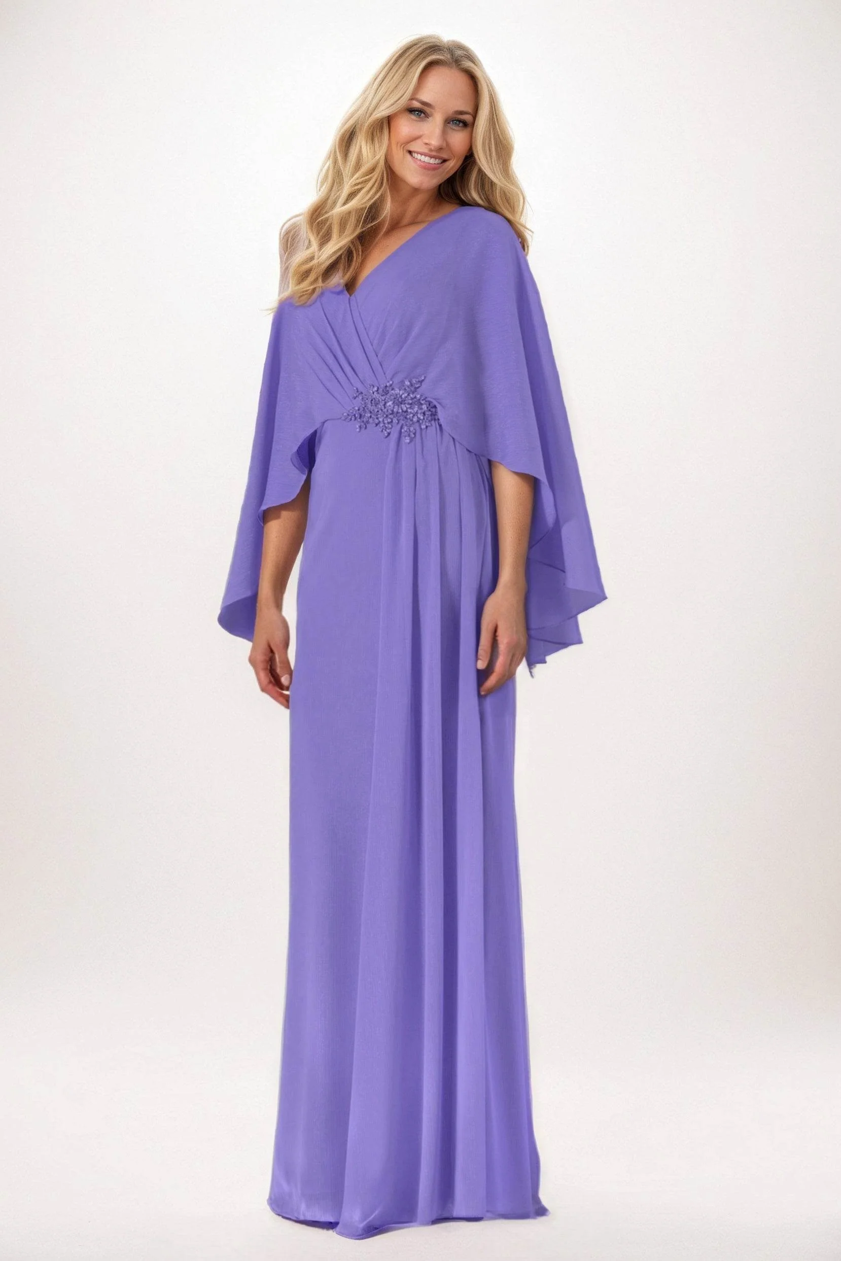 Sheath-Column Maxi Chiffon Mother of the Bride Dresses CM0389
