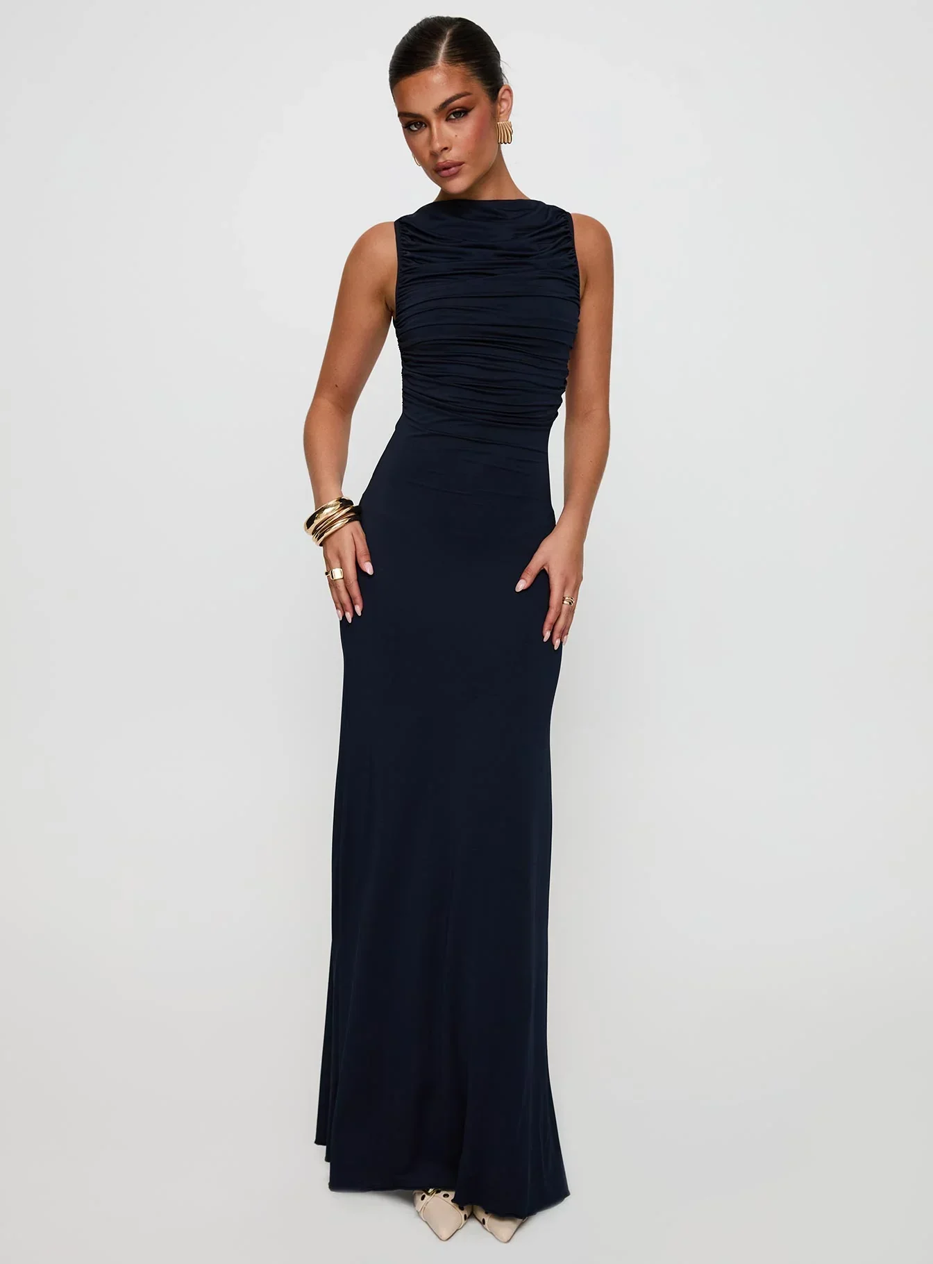 Undeniable Cut Out Maxi Dress Navy - luluinthesky