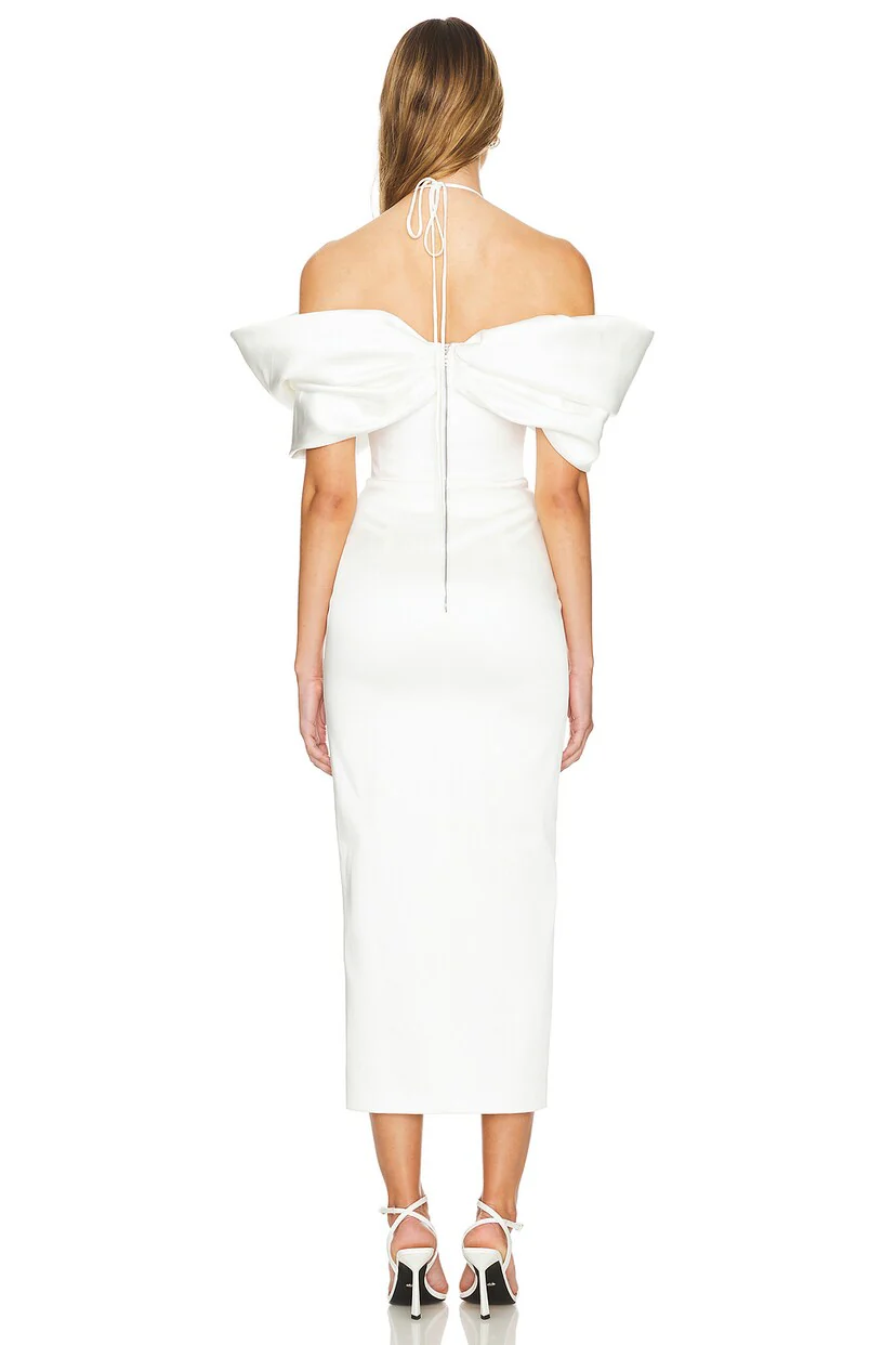 Bow Embellished Midi Dress