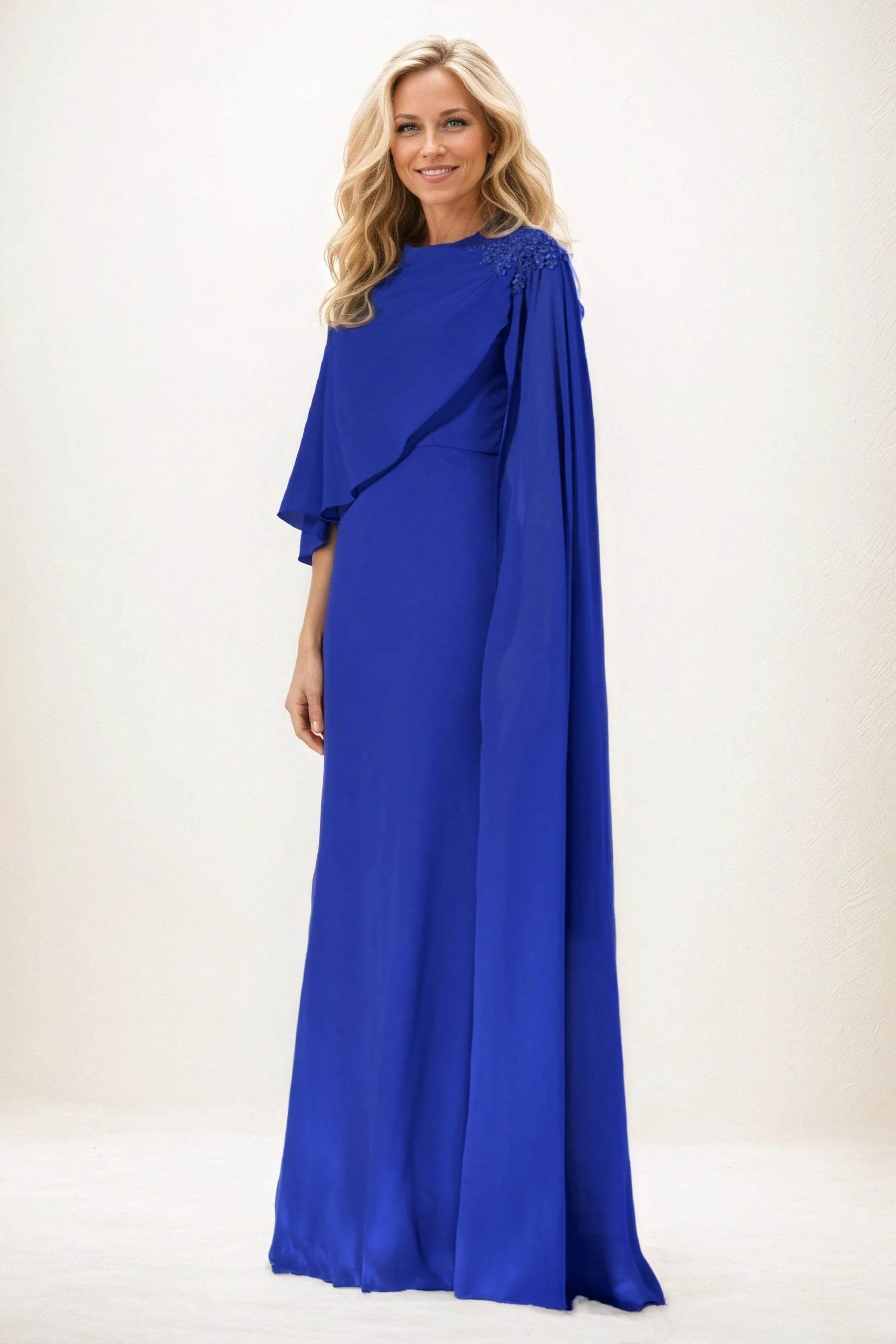 Sheath-Column Maxi Chiffon Mother of the Bride Dresses CM0388