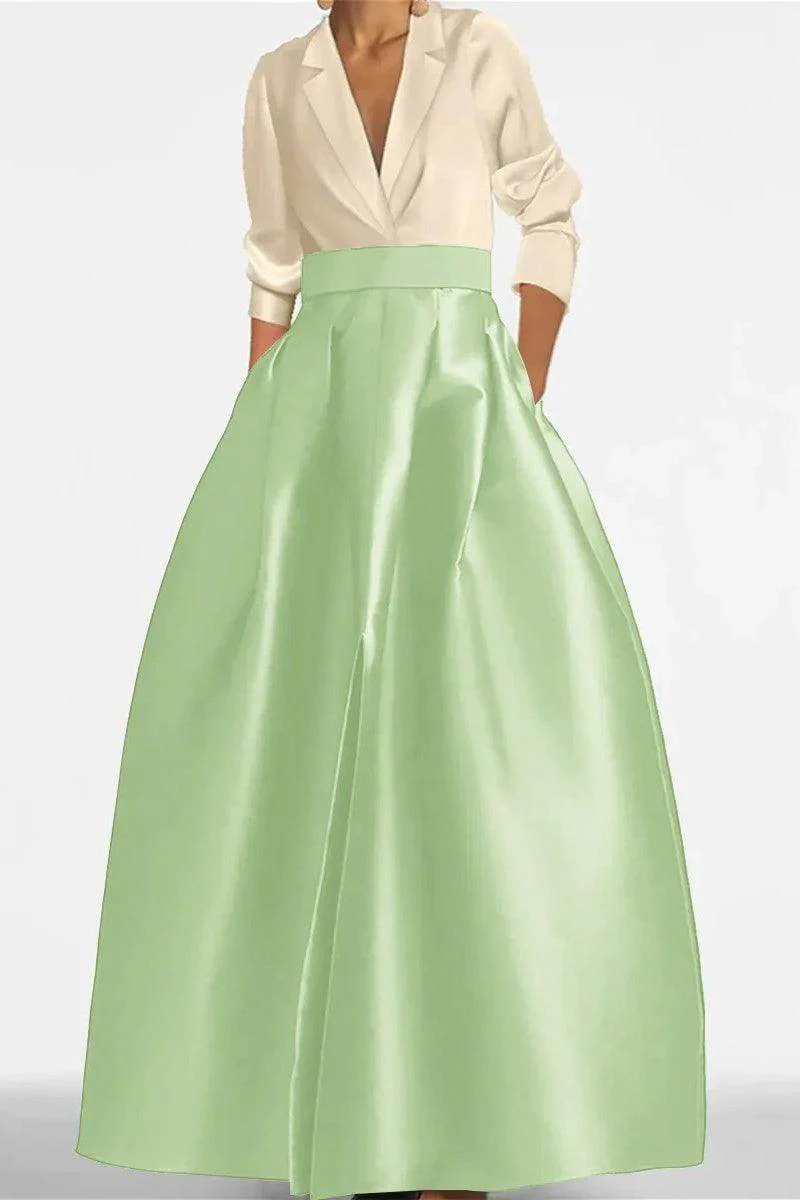 A Line Jewel Neck V-Neck Long Sleeves Mother Dresses CM0342