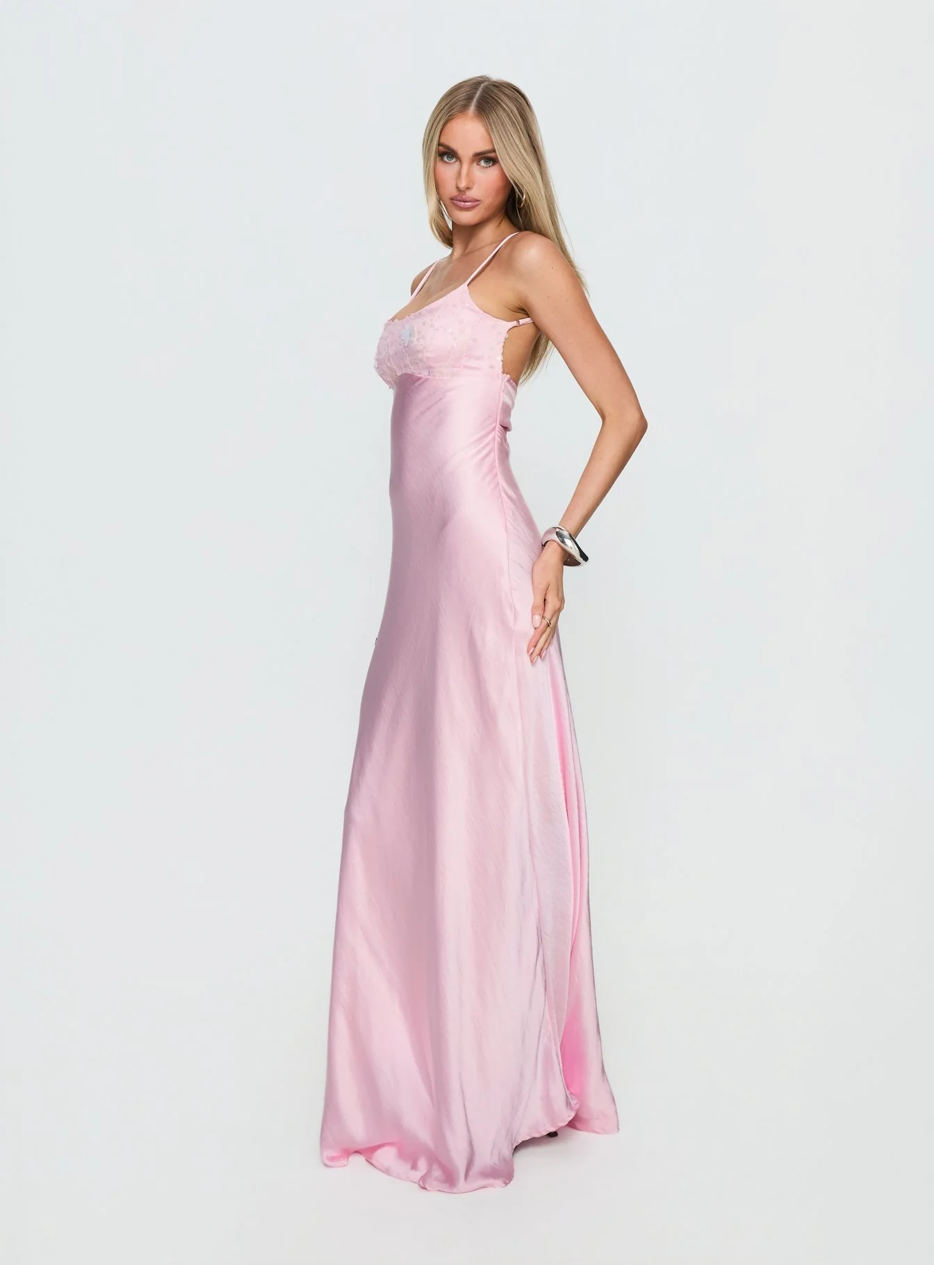 Truth Hurts Ruched Backless Maxi Dress Pink - luluinthesky