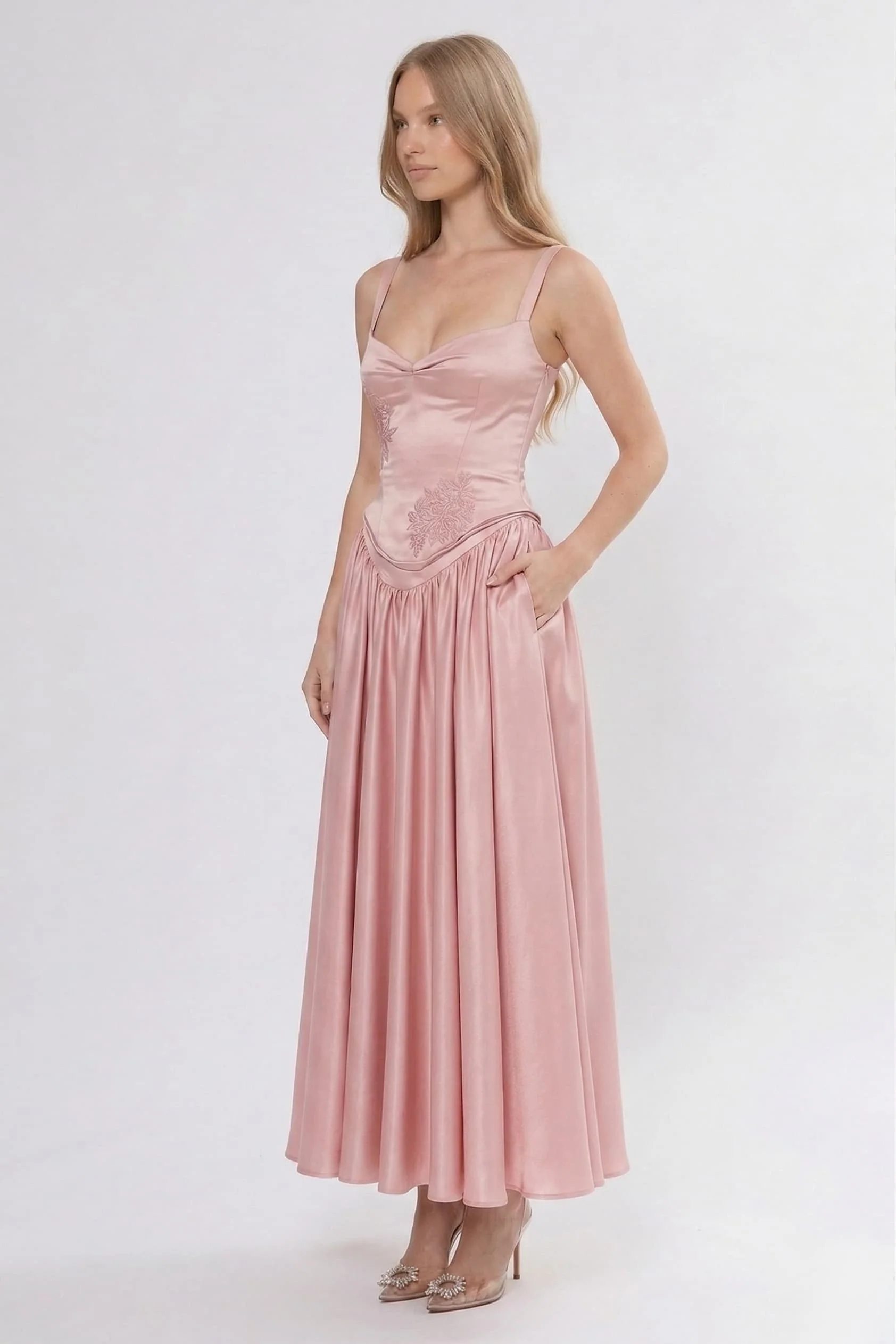 A-Line Ankle Length Soft Satin Bridesmaid Dress CG0311BM