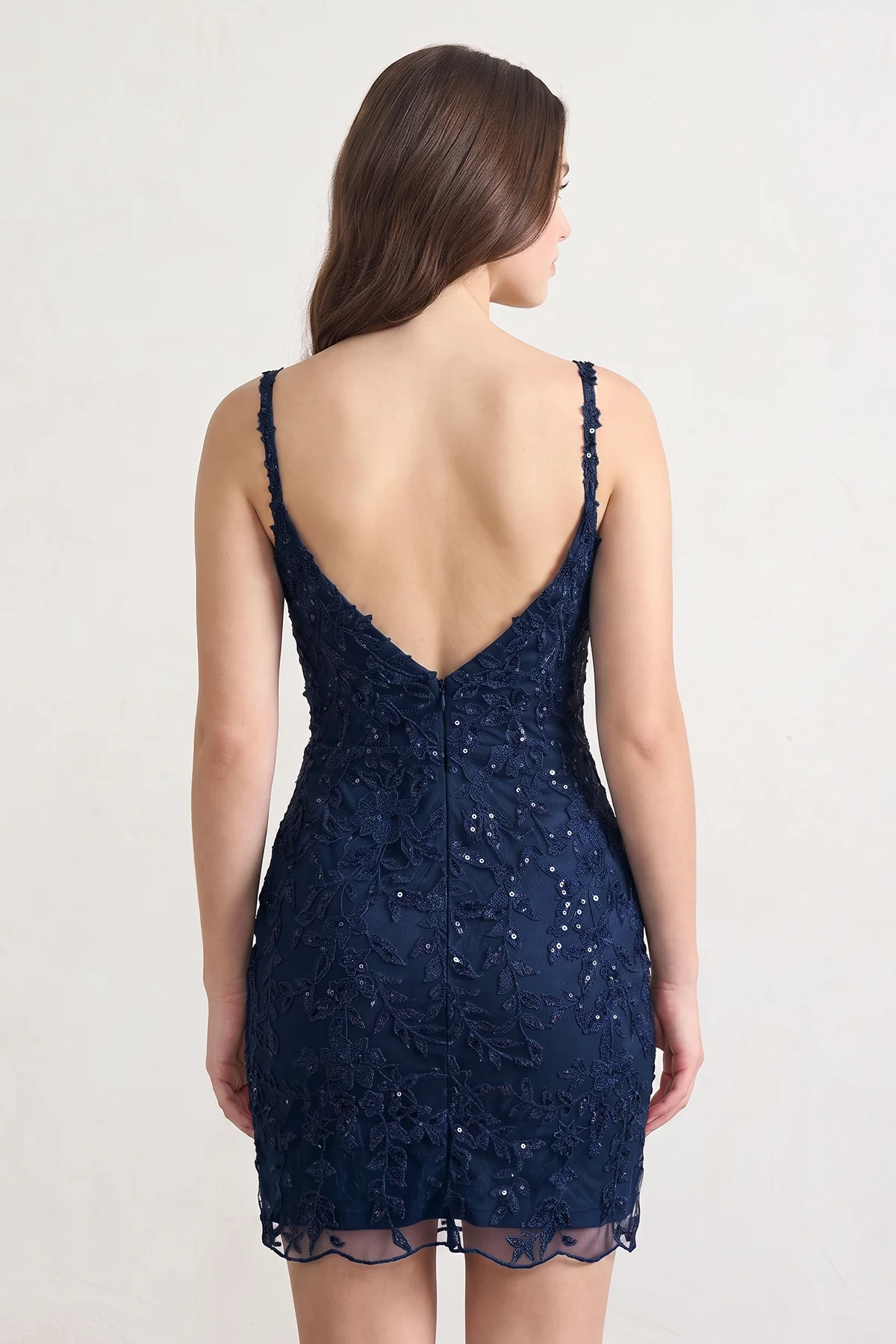 Red Spaghetti Straps Bodycon Sequin Mini Homecoming Dresses With Keyhole
