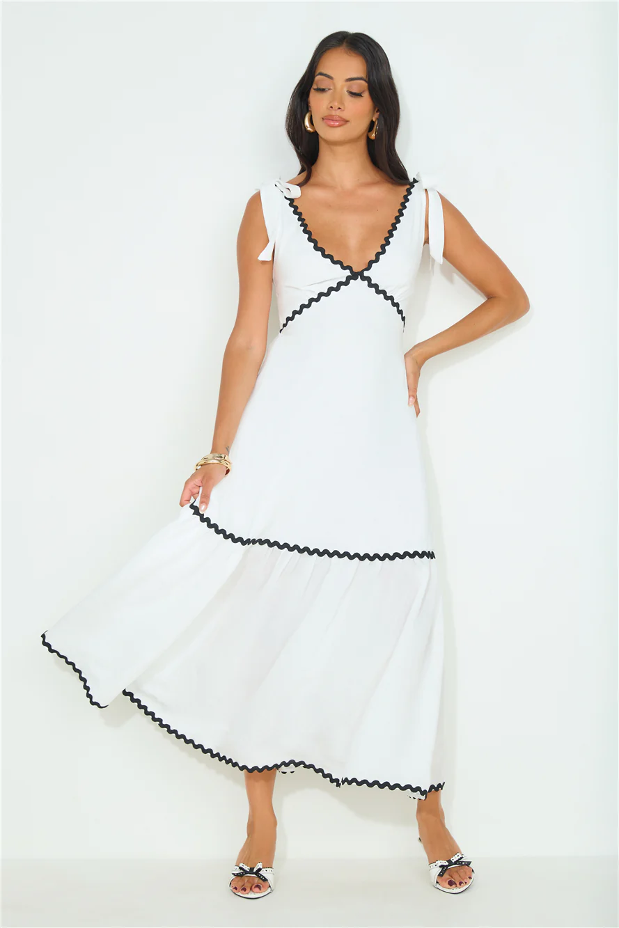 Sara Loves Maxi Dress White - luluinthesky