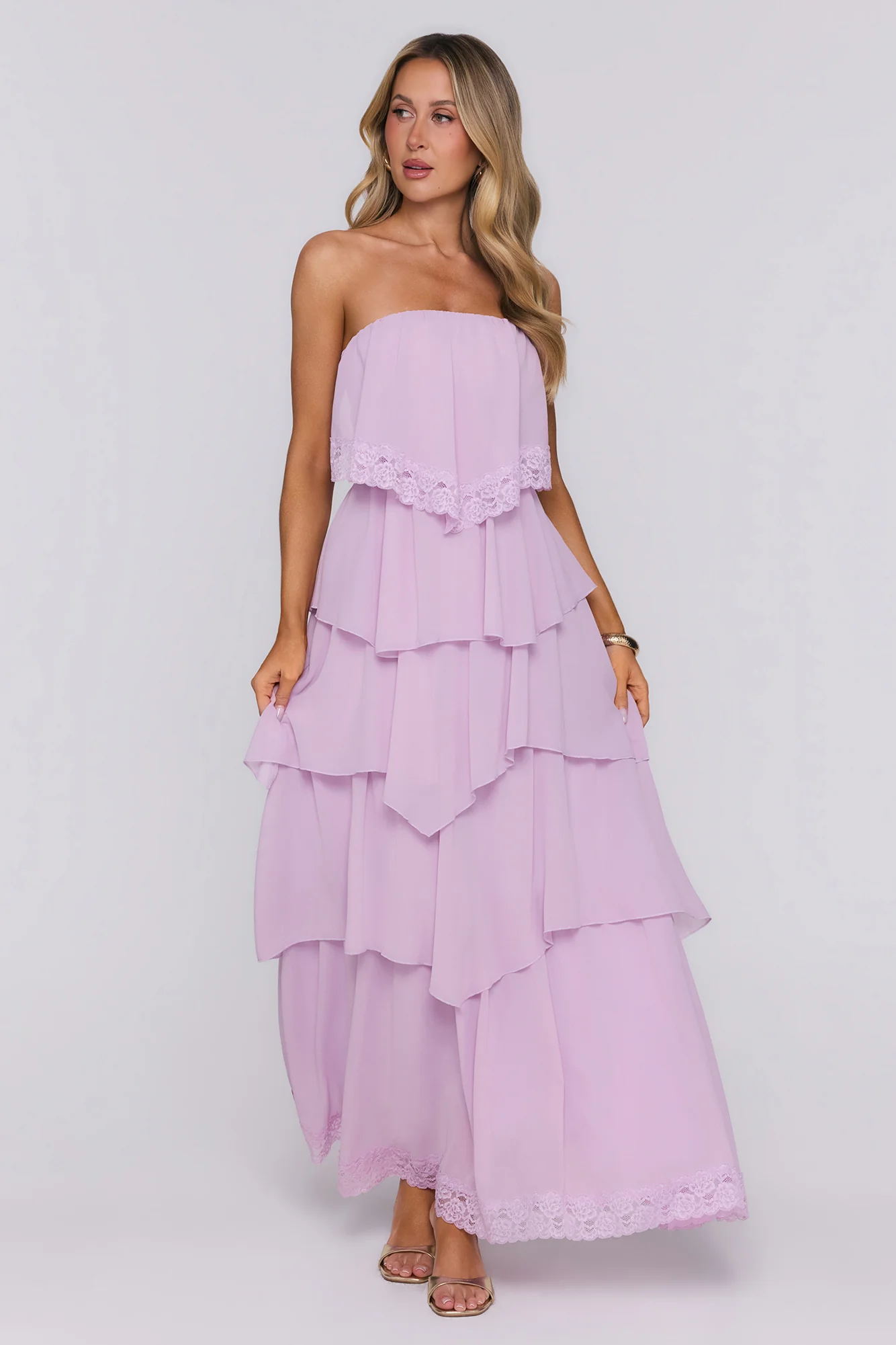 Starlet Season Strapless Maxi Dress Lilac