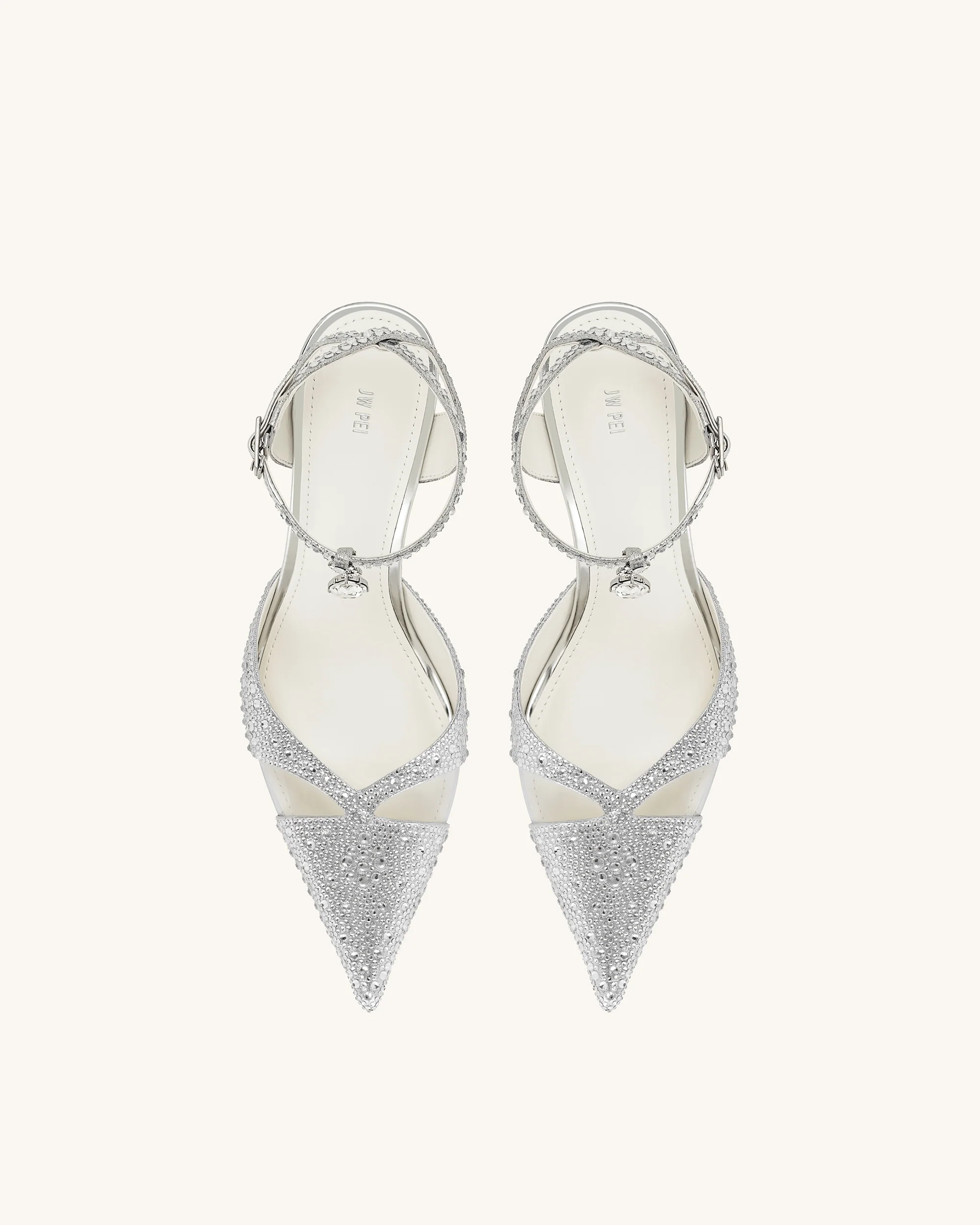 Haidi Artificial Crystal Pumps - Silver