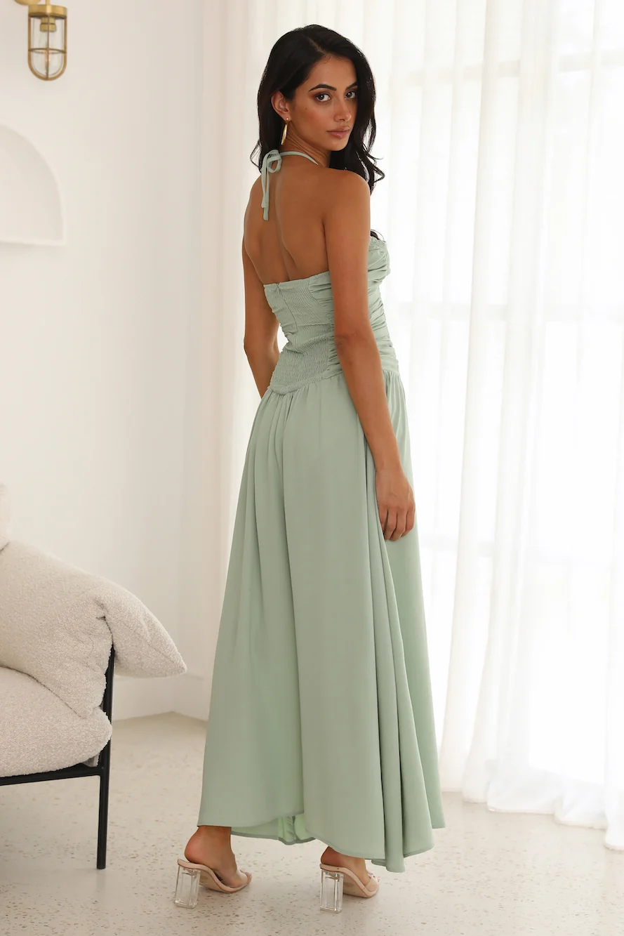Go Back In Time Midi Dress Green
