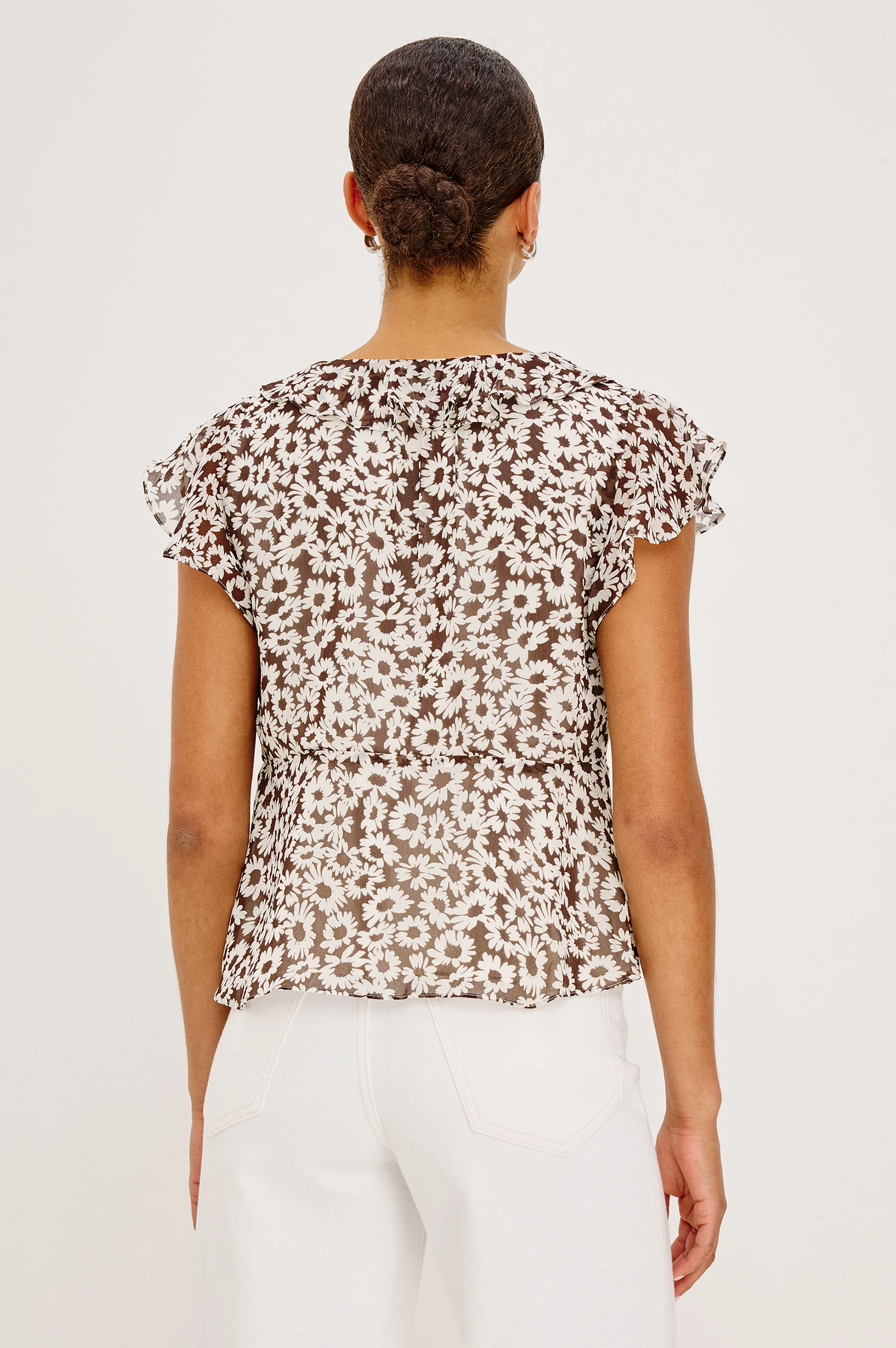 Carmine Top - Espresso Daisy