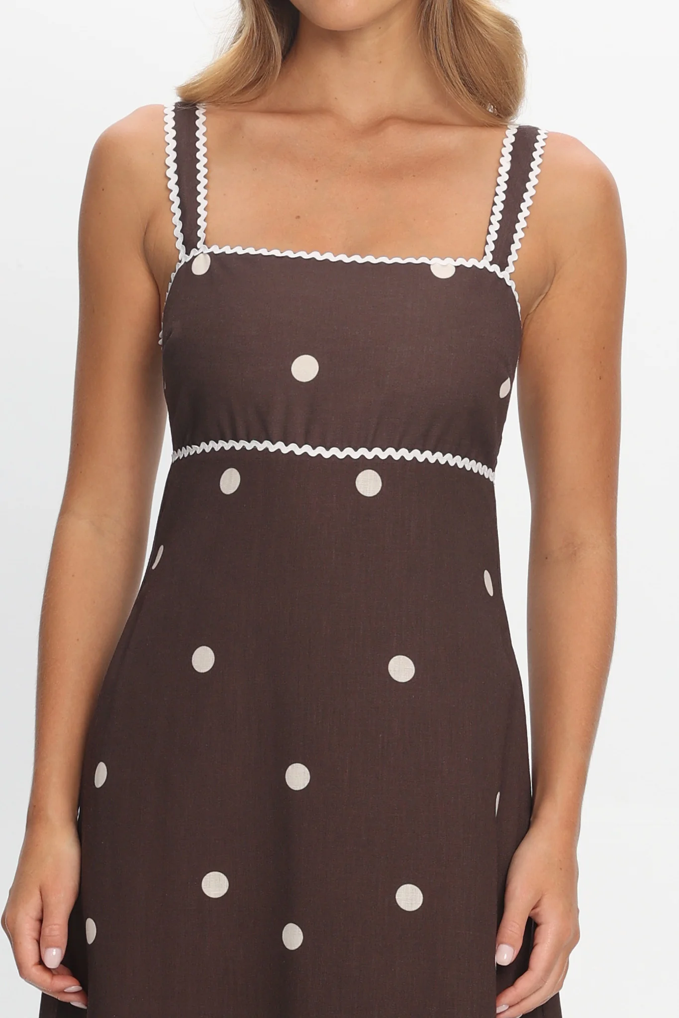 Teena Square Neckline Maxi Dress Print Chocolate - luluinthesky