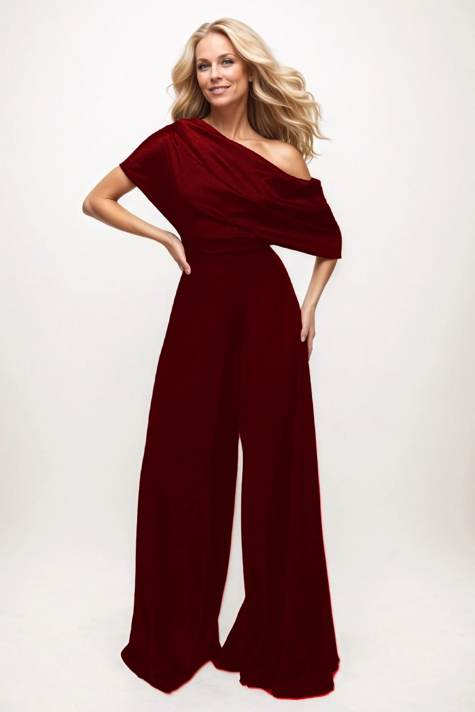 Jumpsuit Maxi Elastic Satin Chiffon Mother of the Bride Dresses CM0391