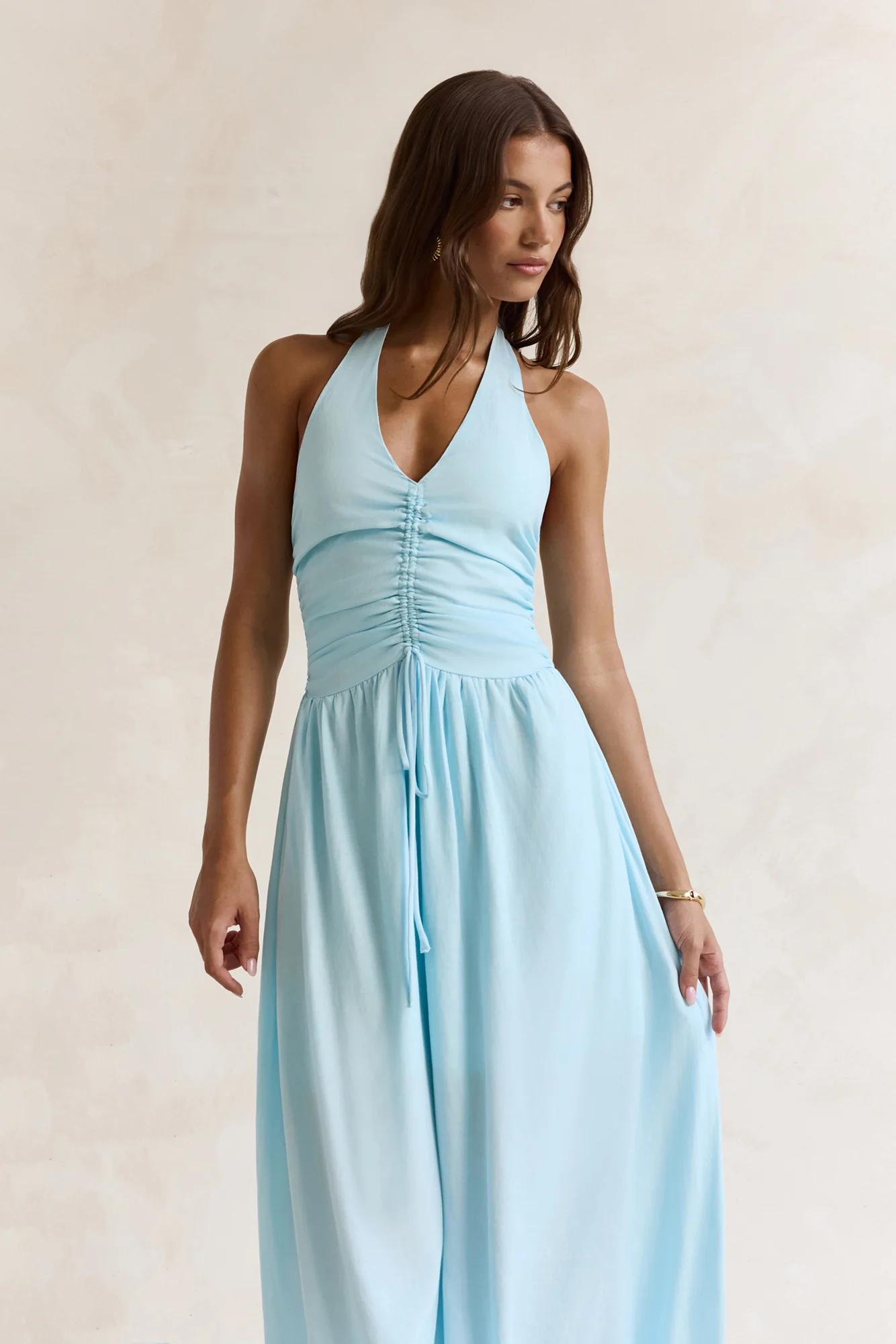 Heart Of Ours Halter Maxi Dress Blue