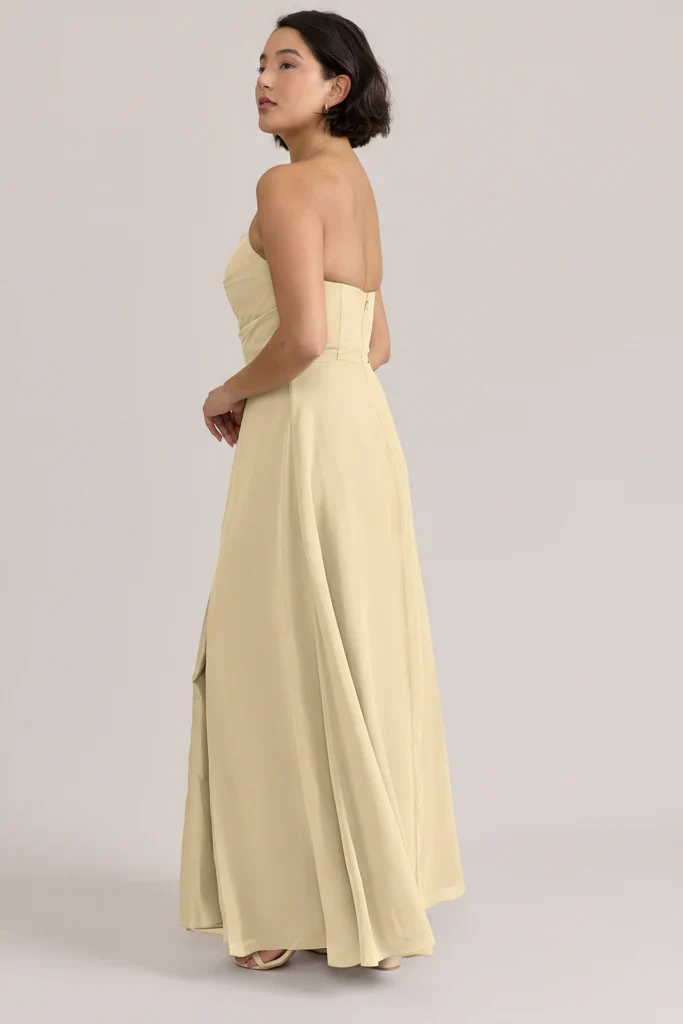 Ellapink Chiffon Dress | Ready To Ship | Pale Yellow