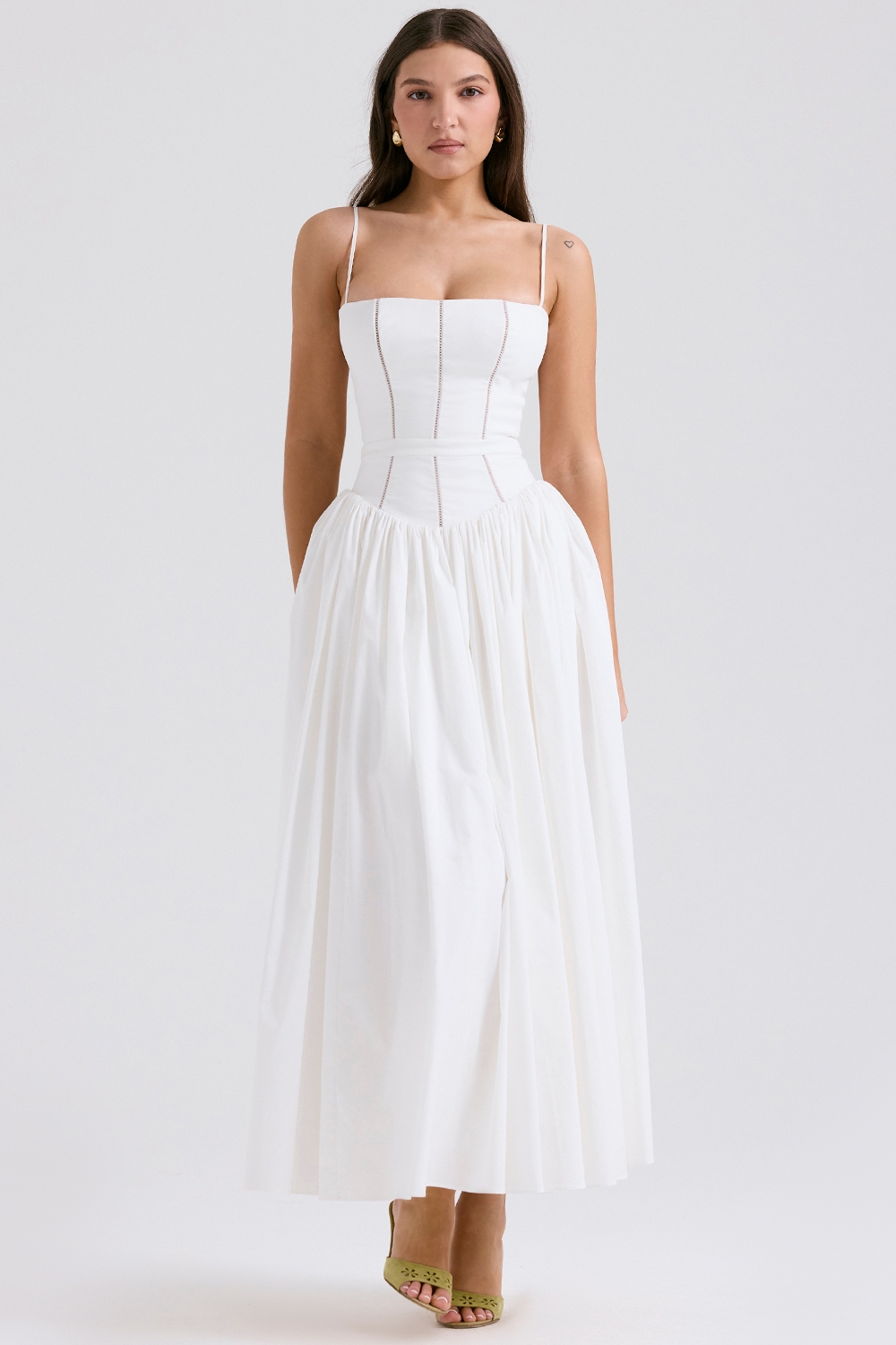 White Cotton Maxi Sundress