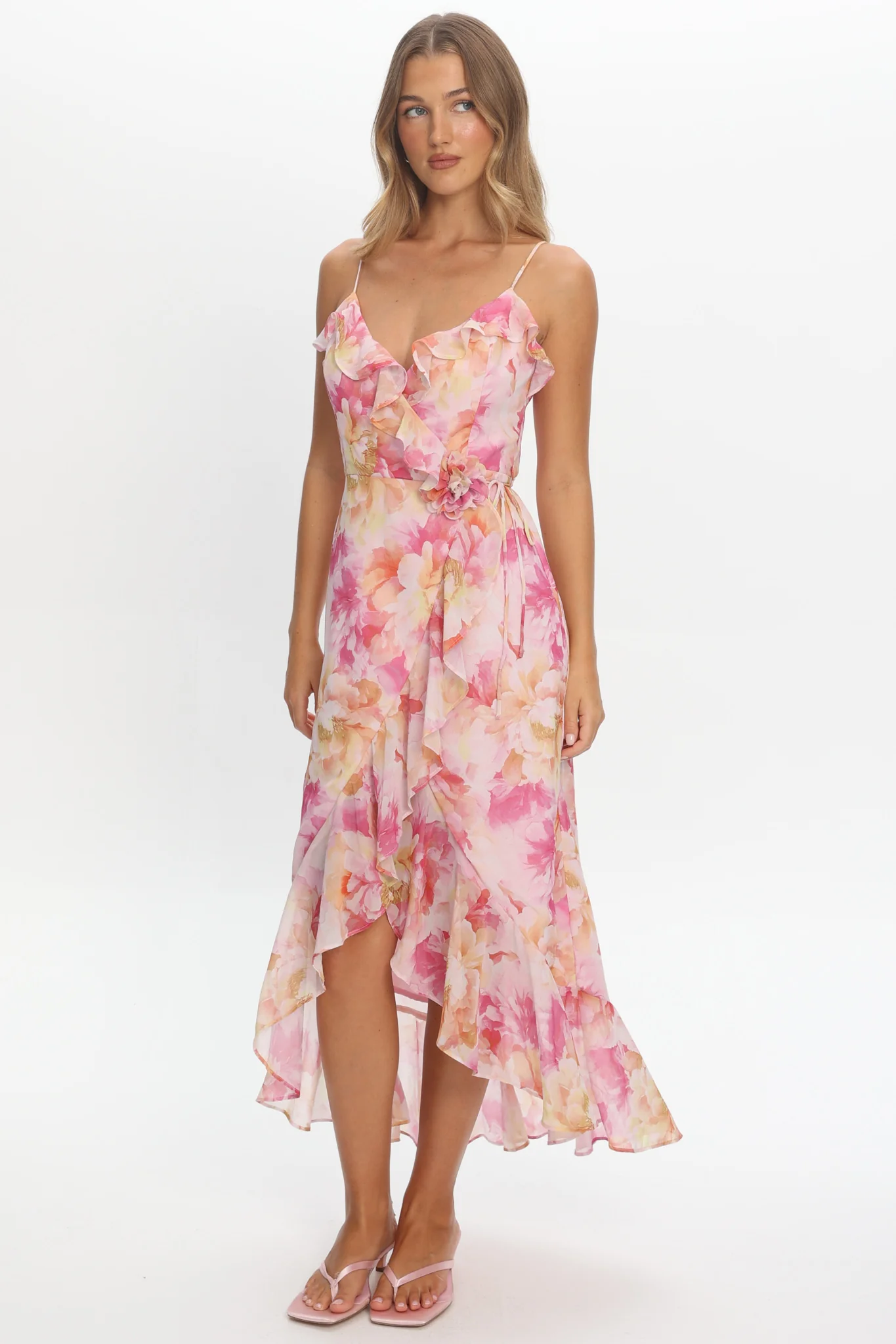 Valora Floral Maxi Dress Pink - luluinthesky