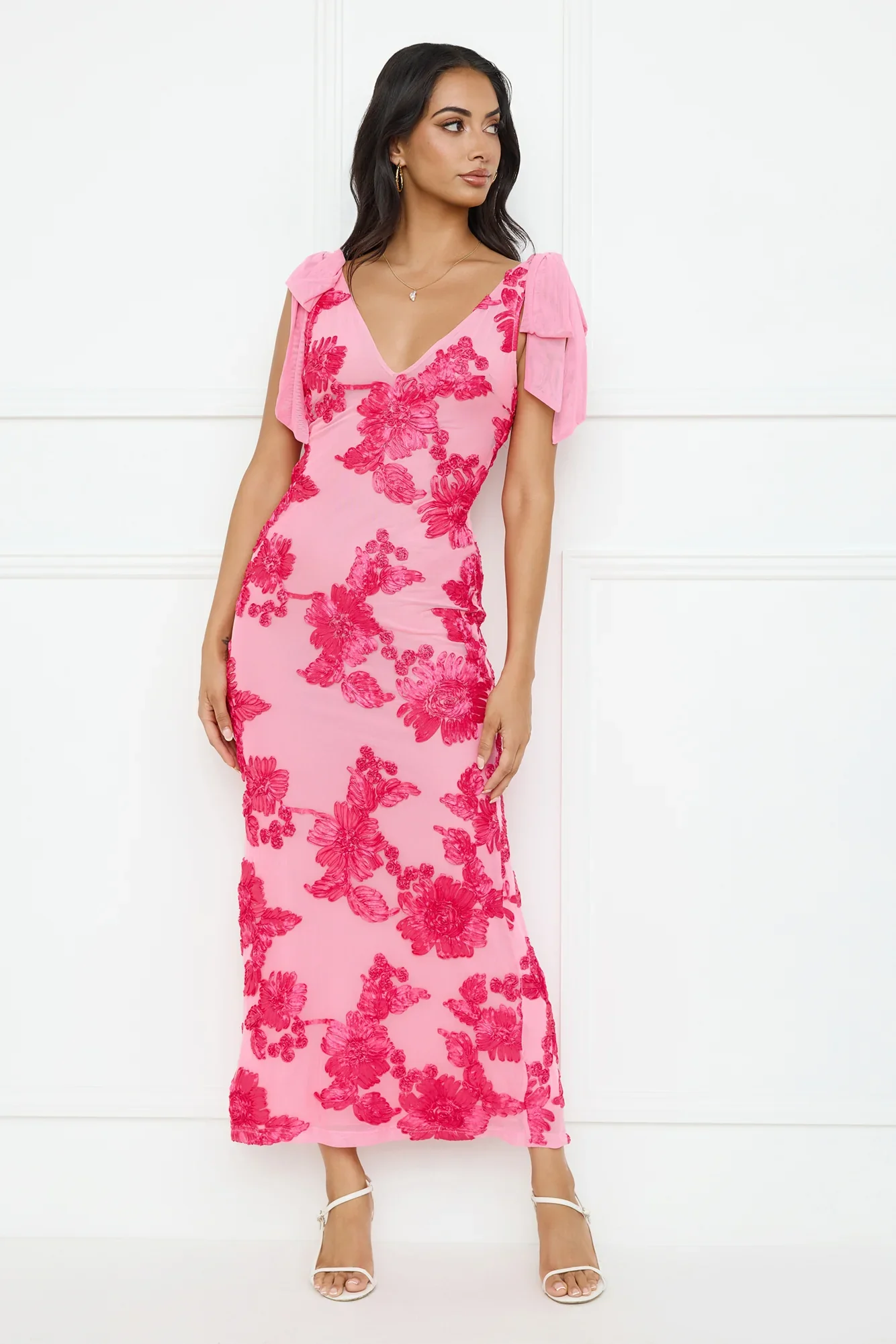 Ambrosia Mesh Maxi Dress Pink