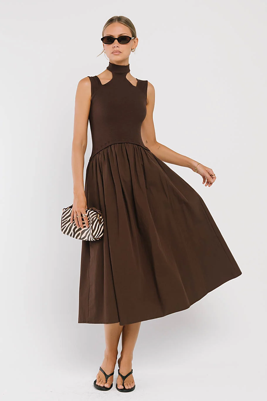 Ciel Maxi Dress in Brown