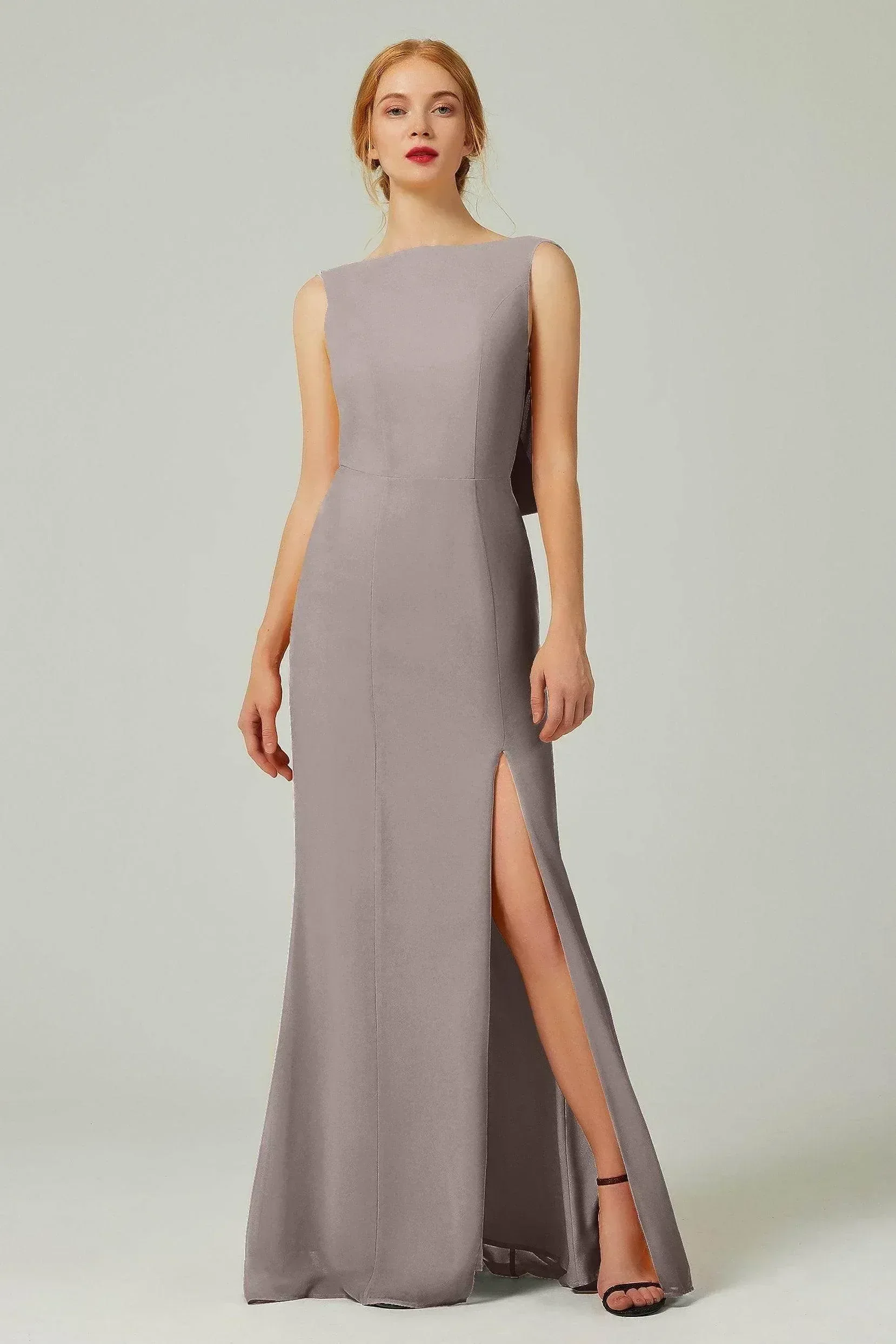 Sheath-Column Sweep-Brush Chiffon Bridesmaid Dress Formal Dresses CB0310