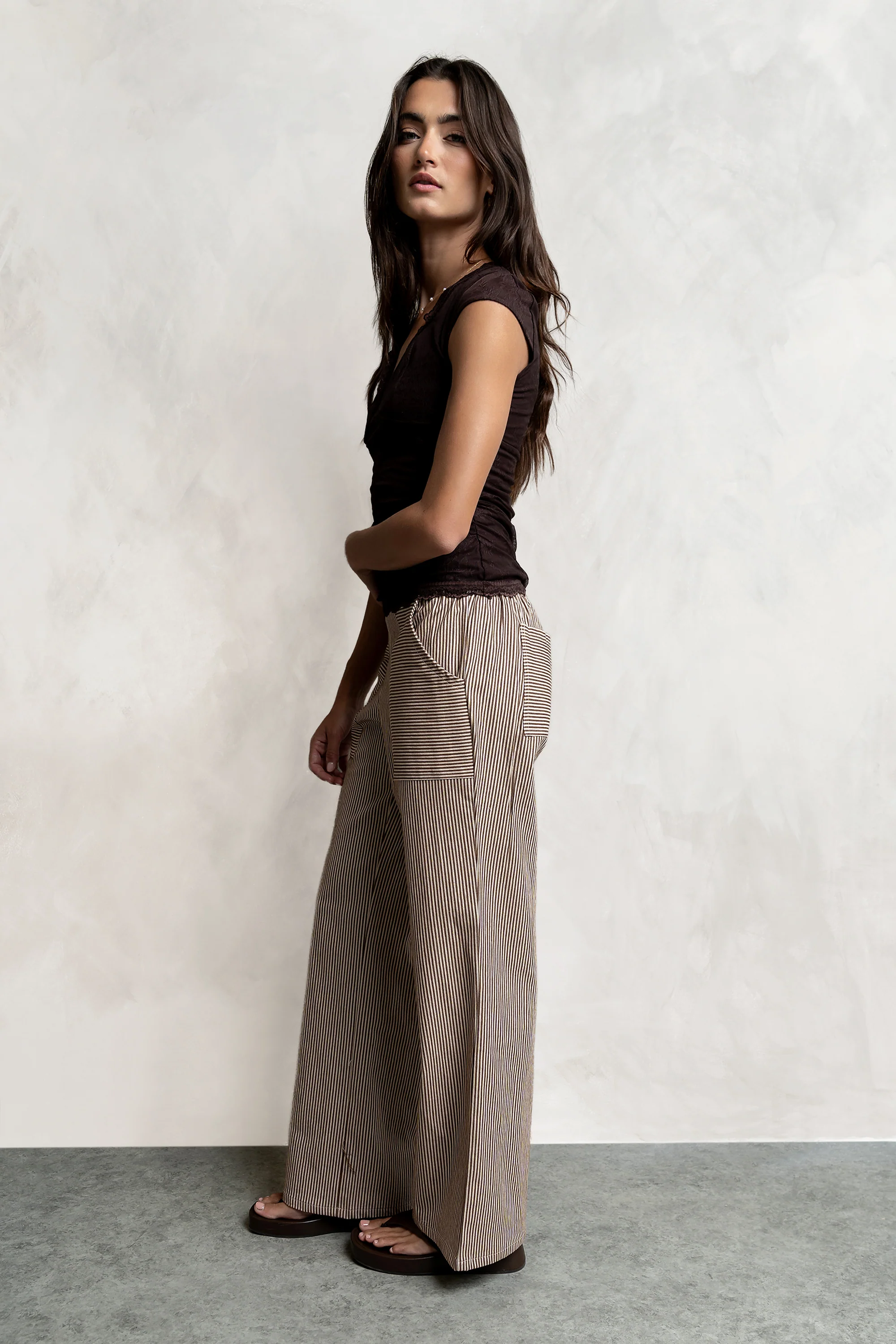 Gretta Striped Pants in Brown - FINAL SALE