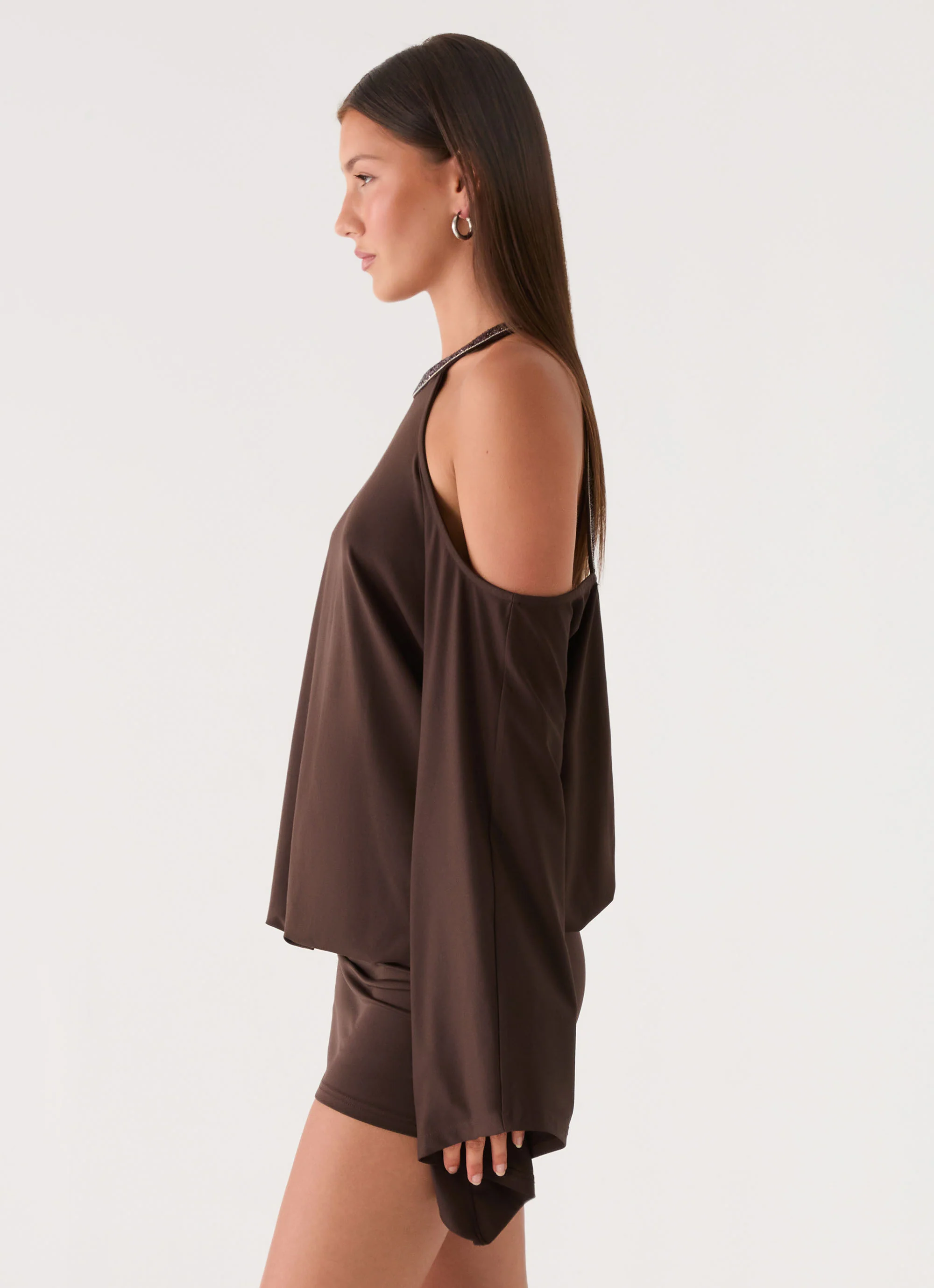 Sanah Long Sleeve Mini Dress - Chocolate