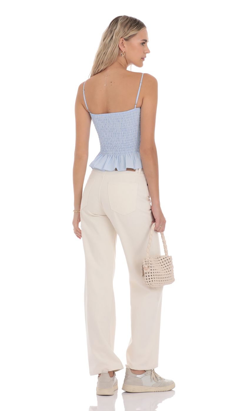 Straight Leg Mid-Rise Jeans in Cream