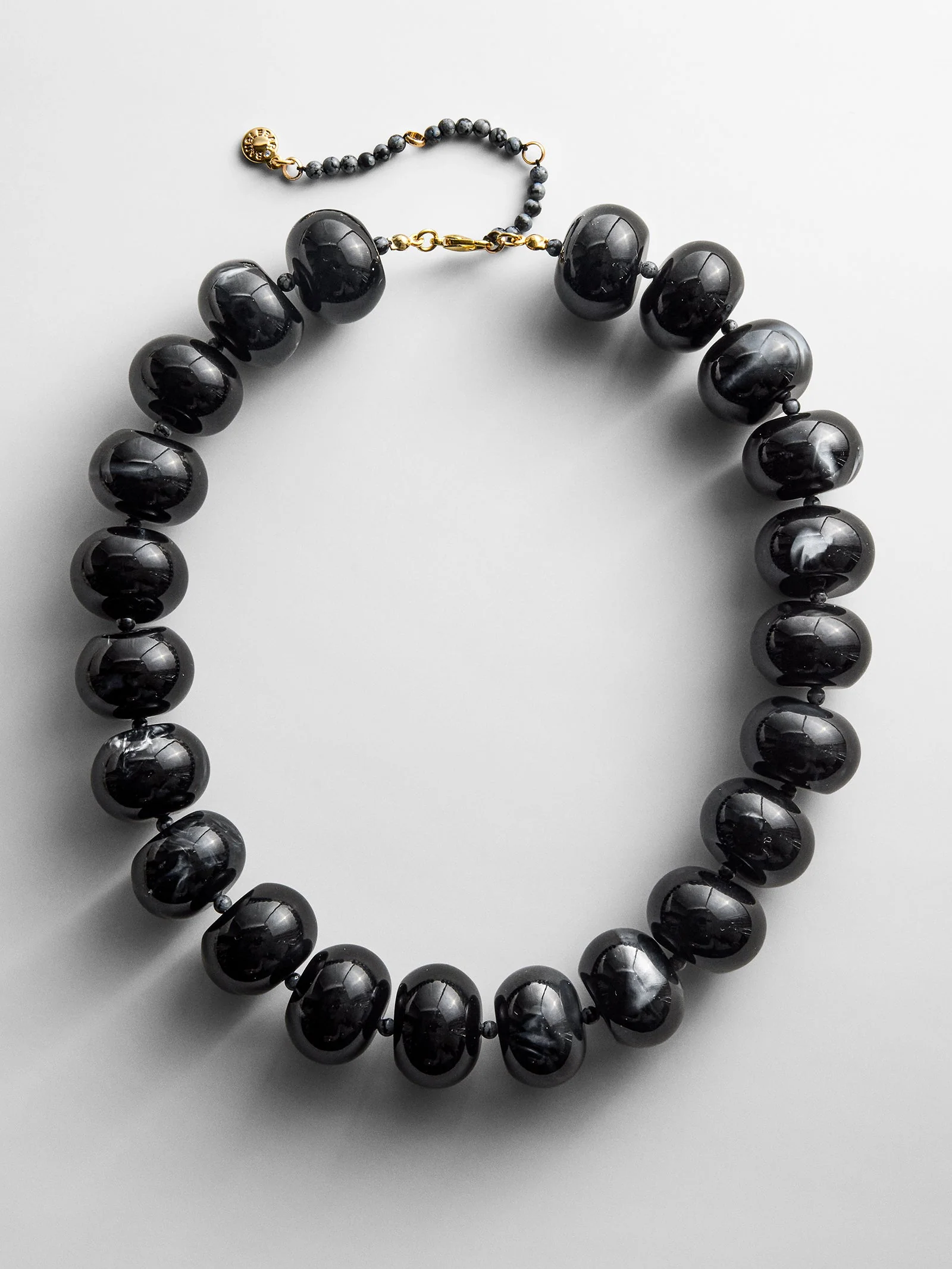 Joan Semi-Precious Necklace - Obsidian Bead