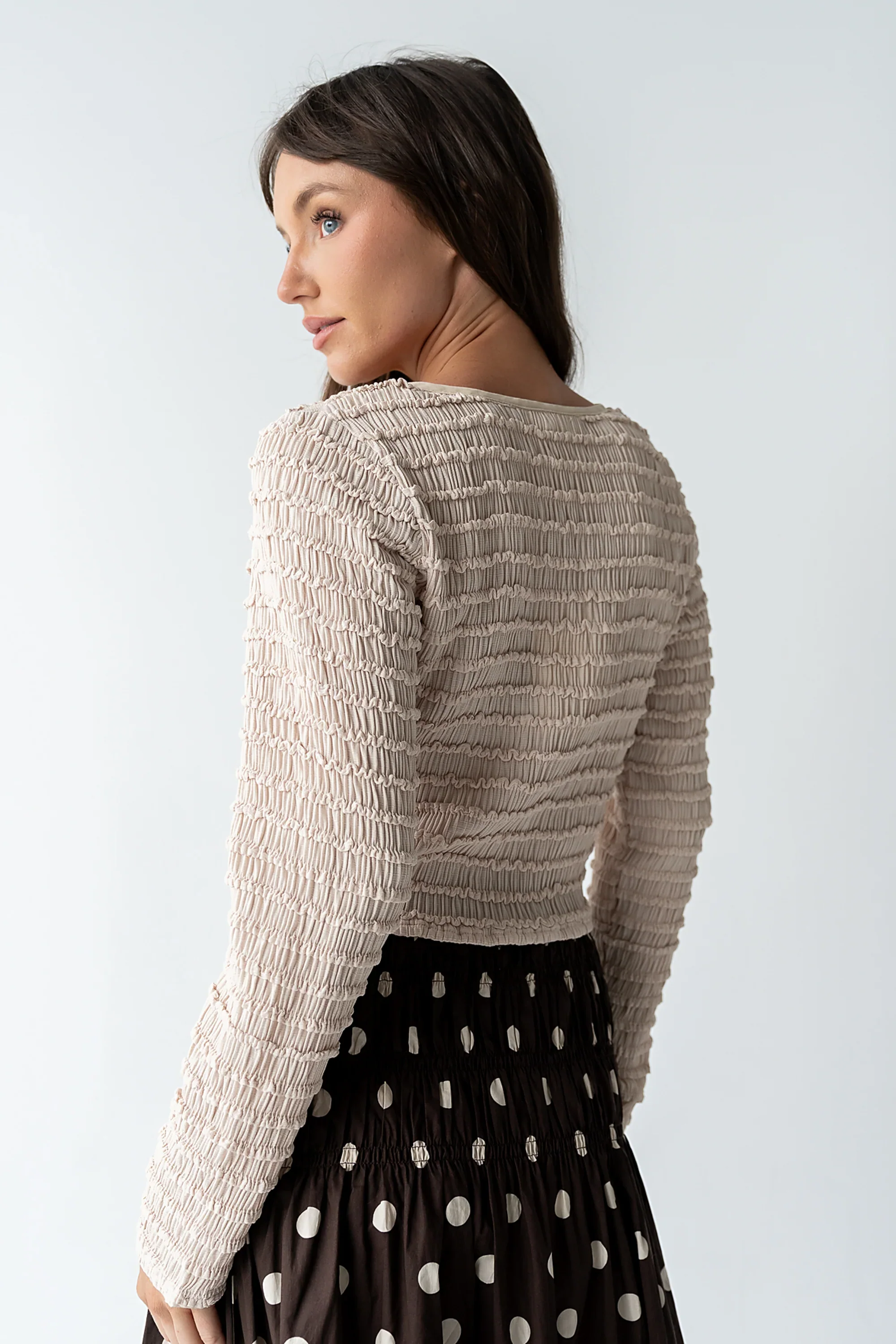 Jordy Textured Top in Natural