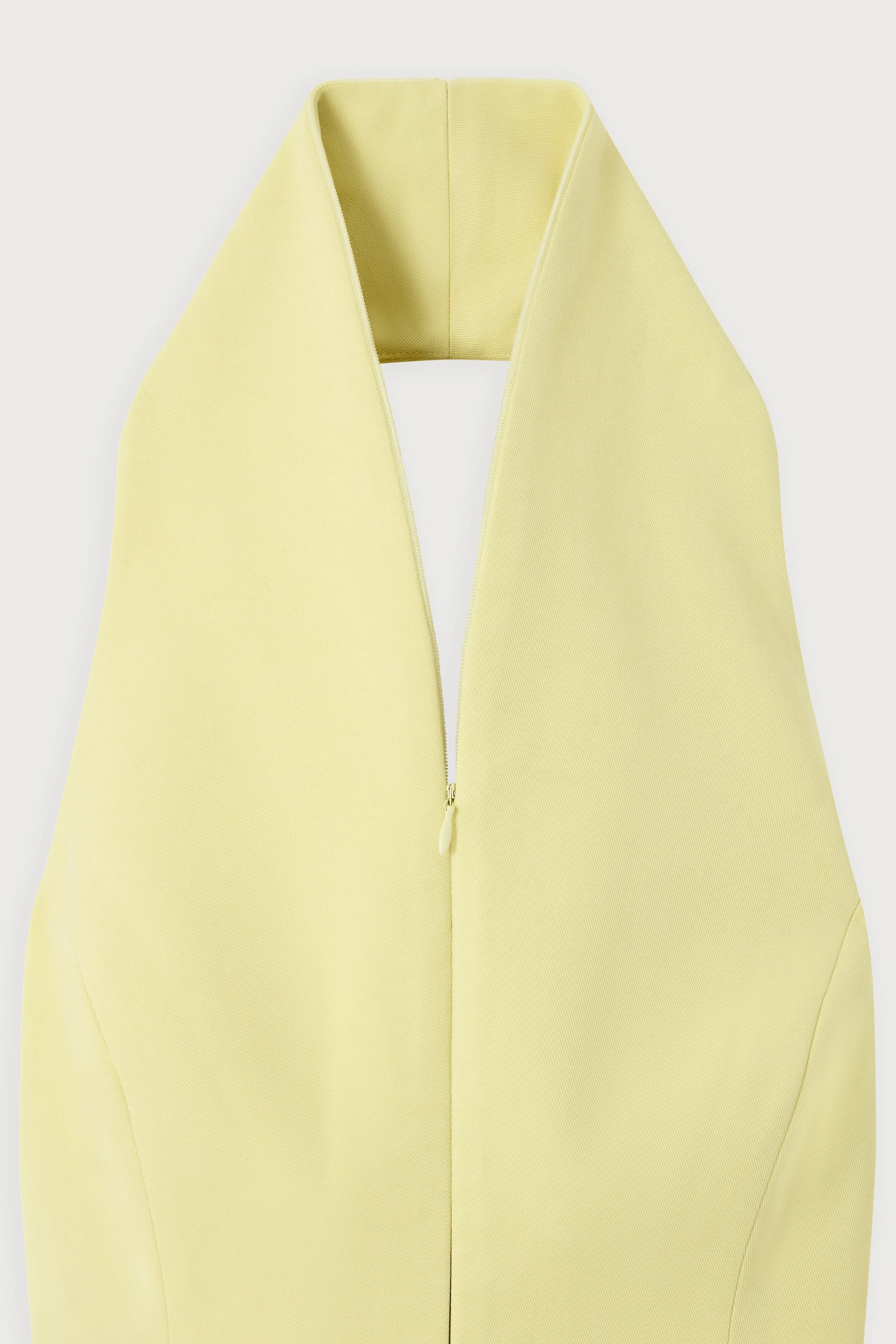 Cotton Mix Zip Collar Mini Dress