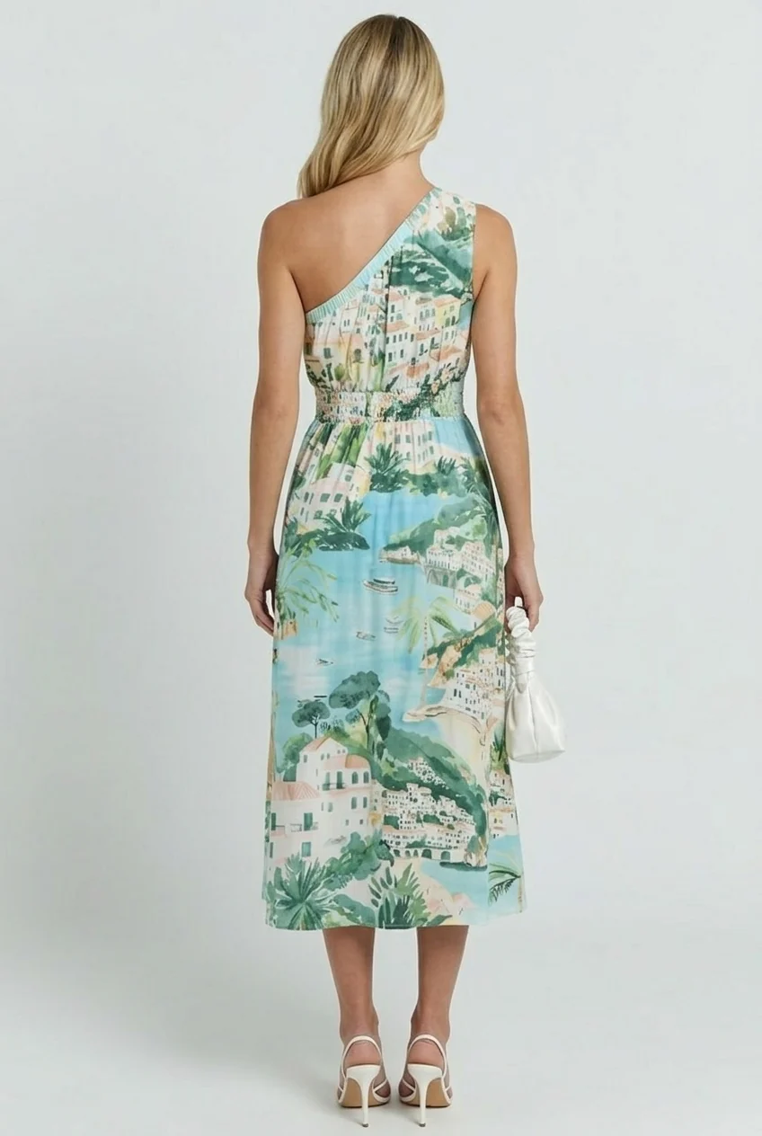 Piti Town Islay Smocked Midi Dress