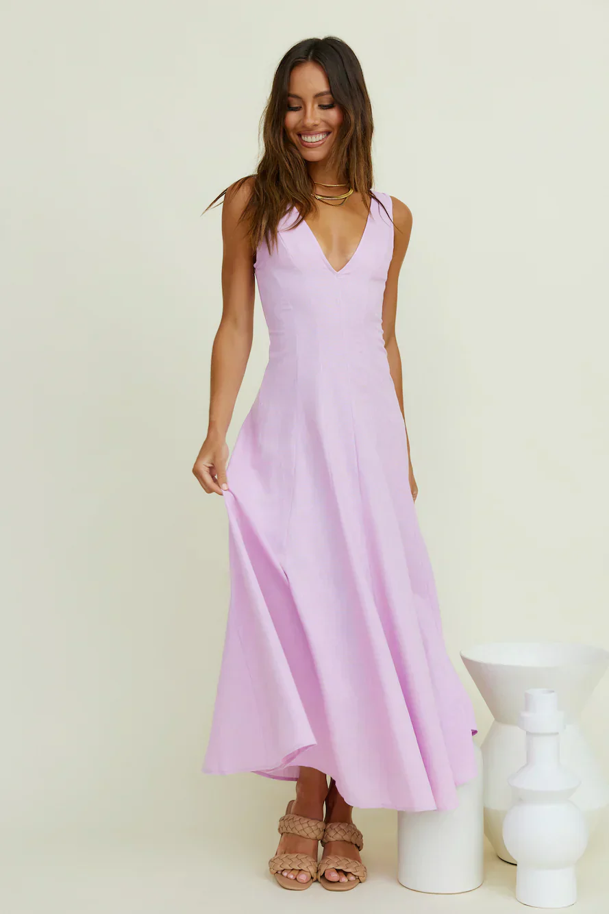 Open Meadows Maxi Dress Lilac - luluinthesky