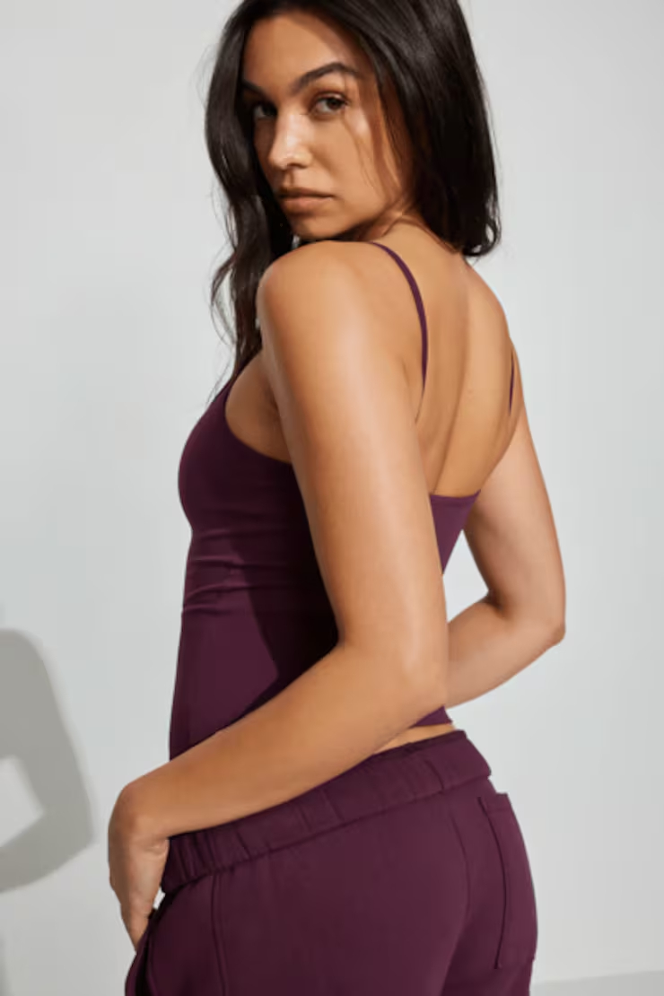 Sleek Scoop Cami Top-Fig Fantasy Maroon