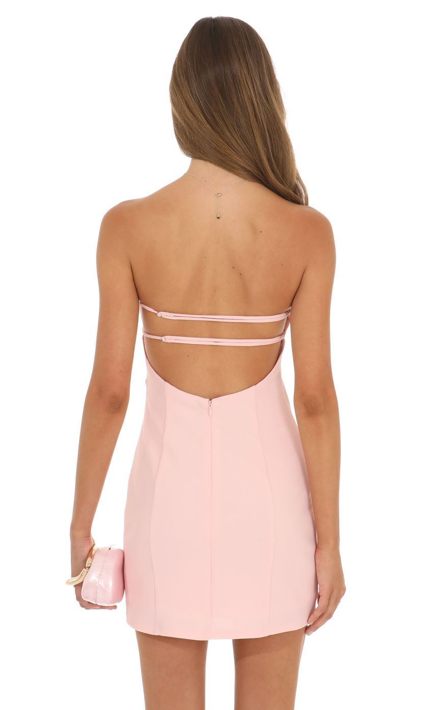 Strapless Floral Mini Dress in Pink - luluinthesky