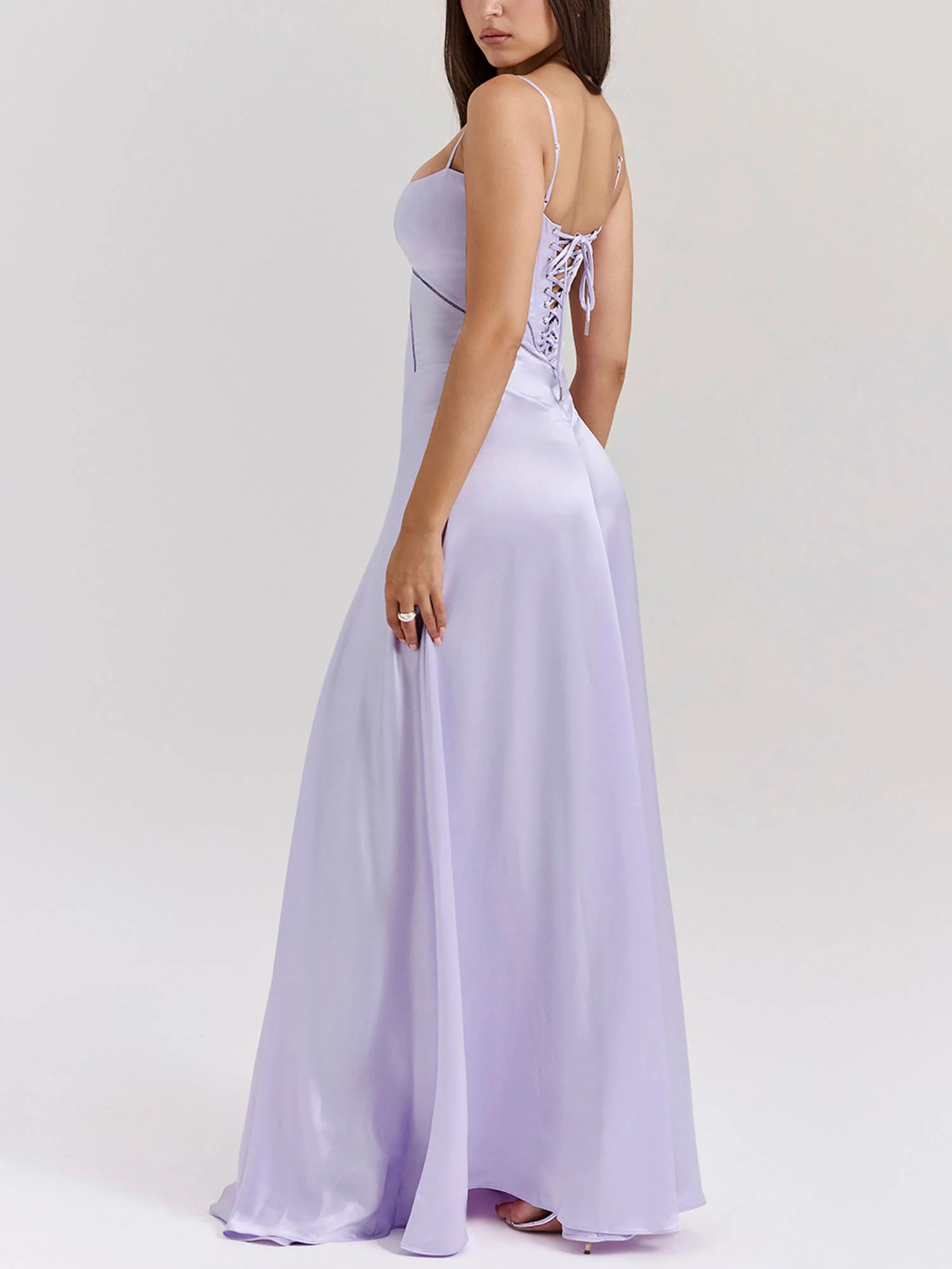 Purple Spaghetti Strap Maxi Dress