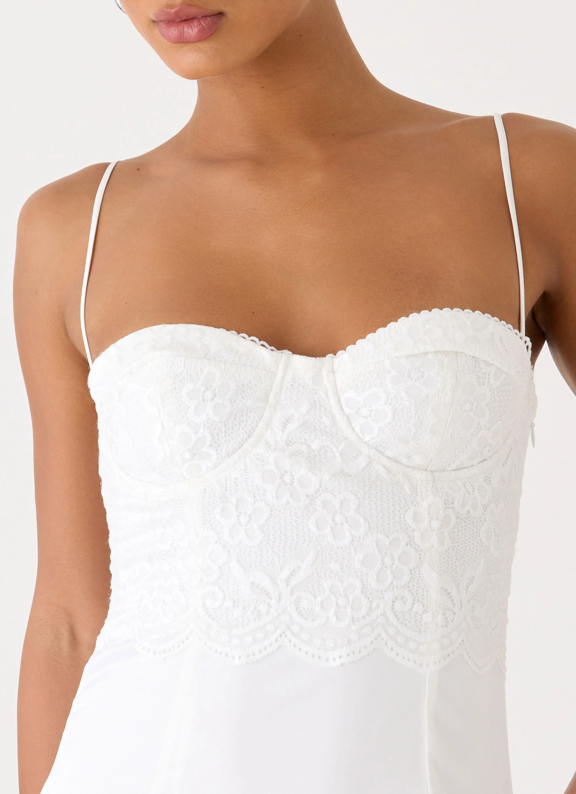 Aloura Lace Mini Dress - White - luluinthesky