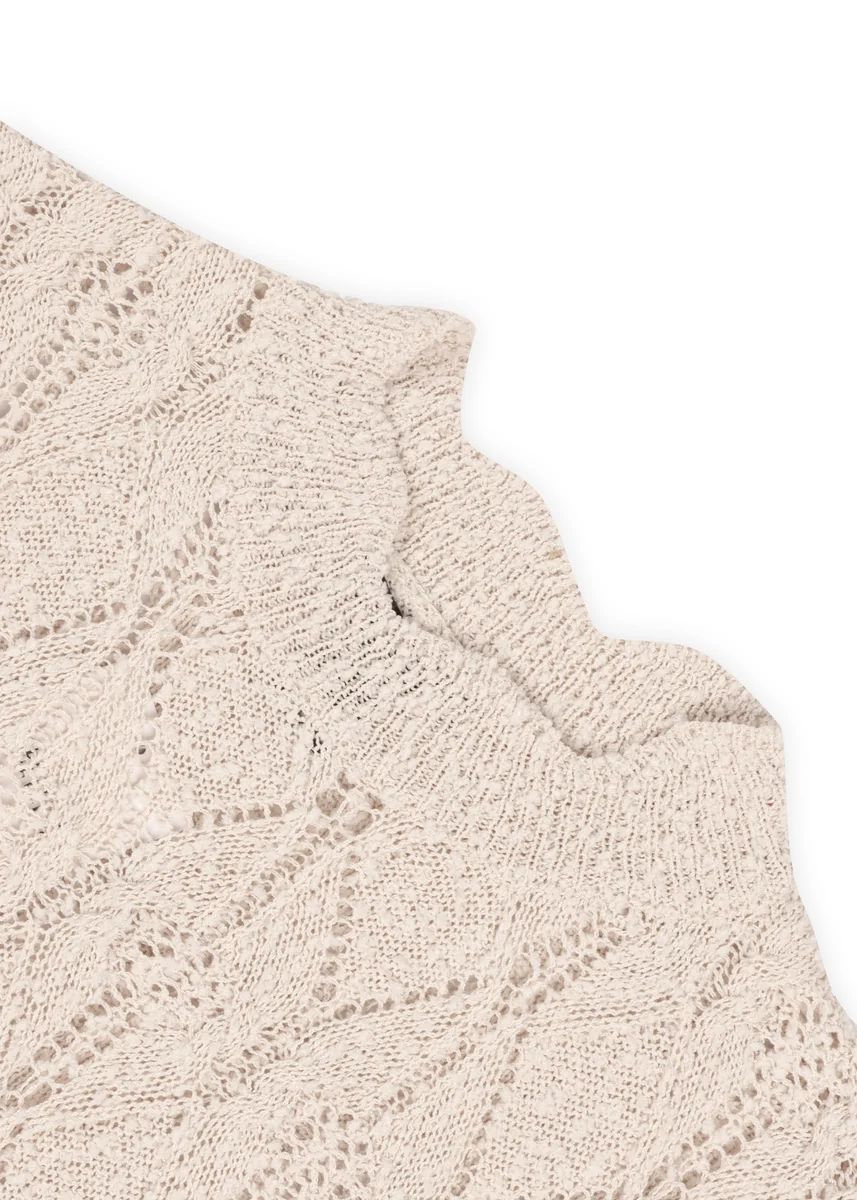Sleeveless Side-Tie Crochet Knit Top