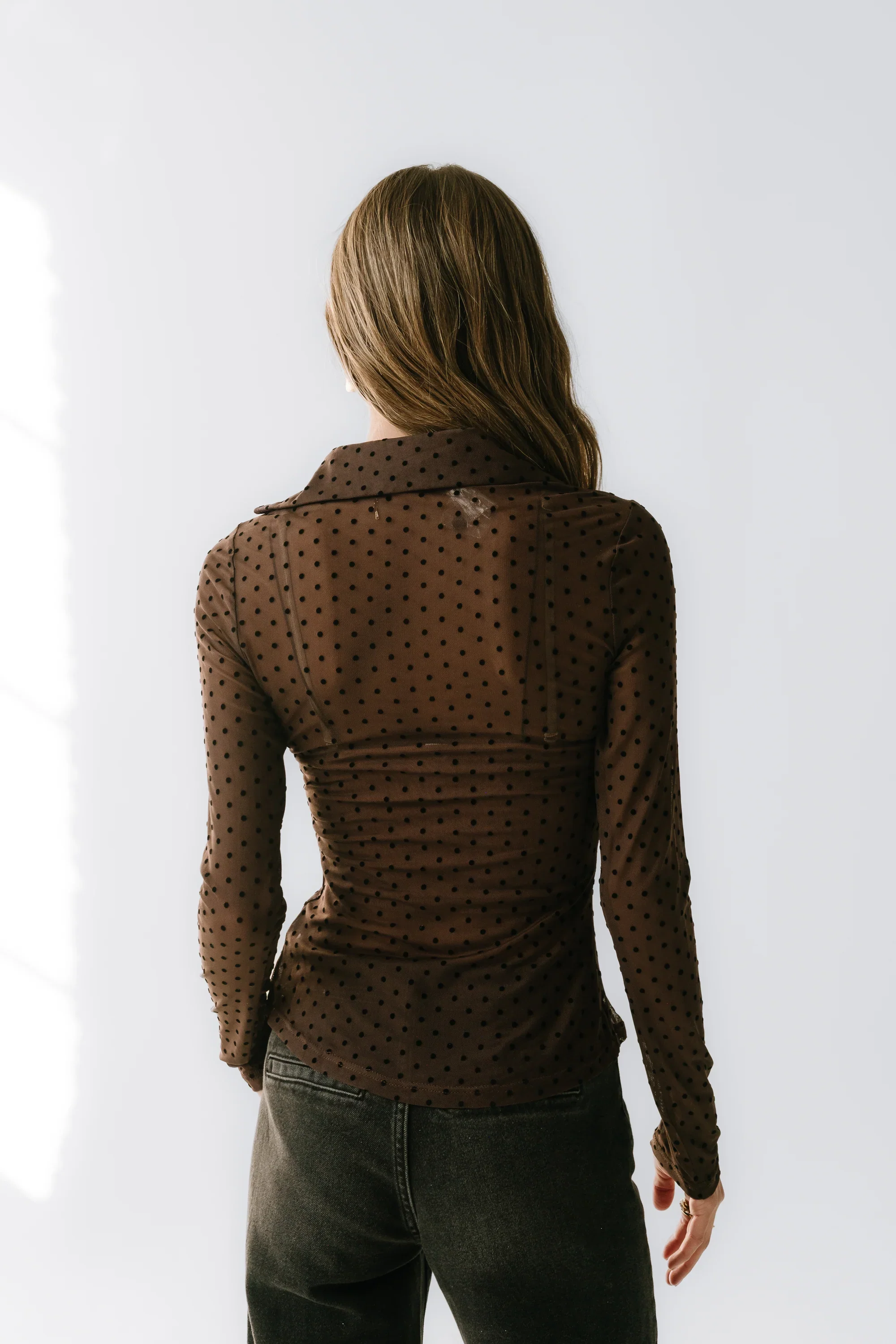 Vernon Sheer Button Up in Brown