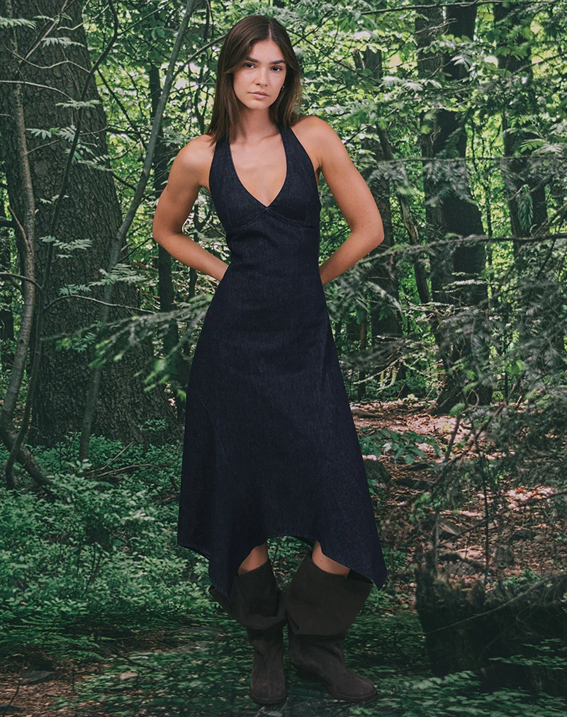 Comari Midi Dress in Chambray Indigo