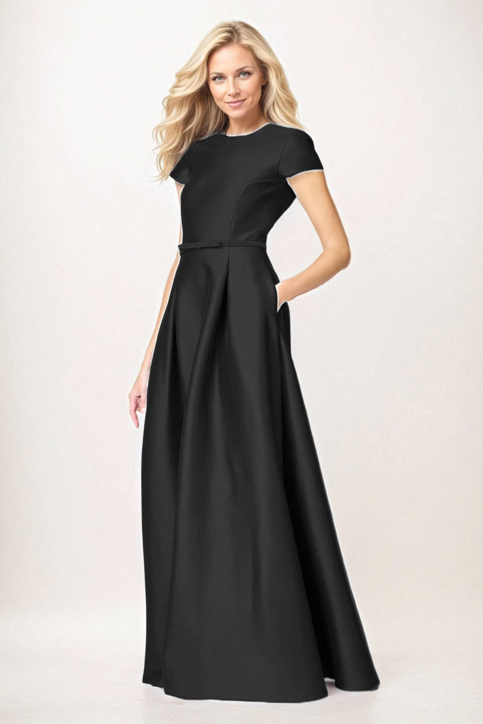 A-Line Maxi Satin Mother of the Bride Dresses CM0400