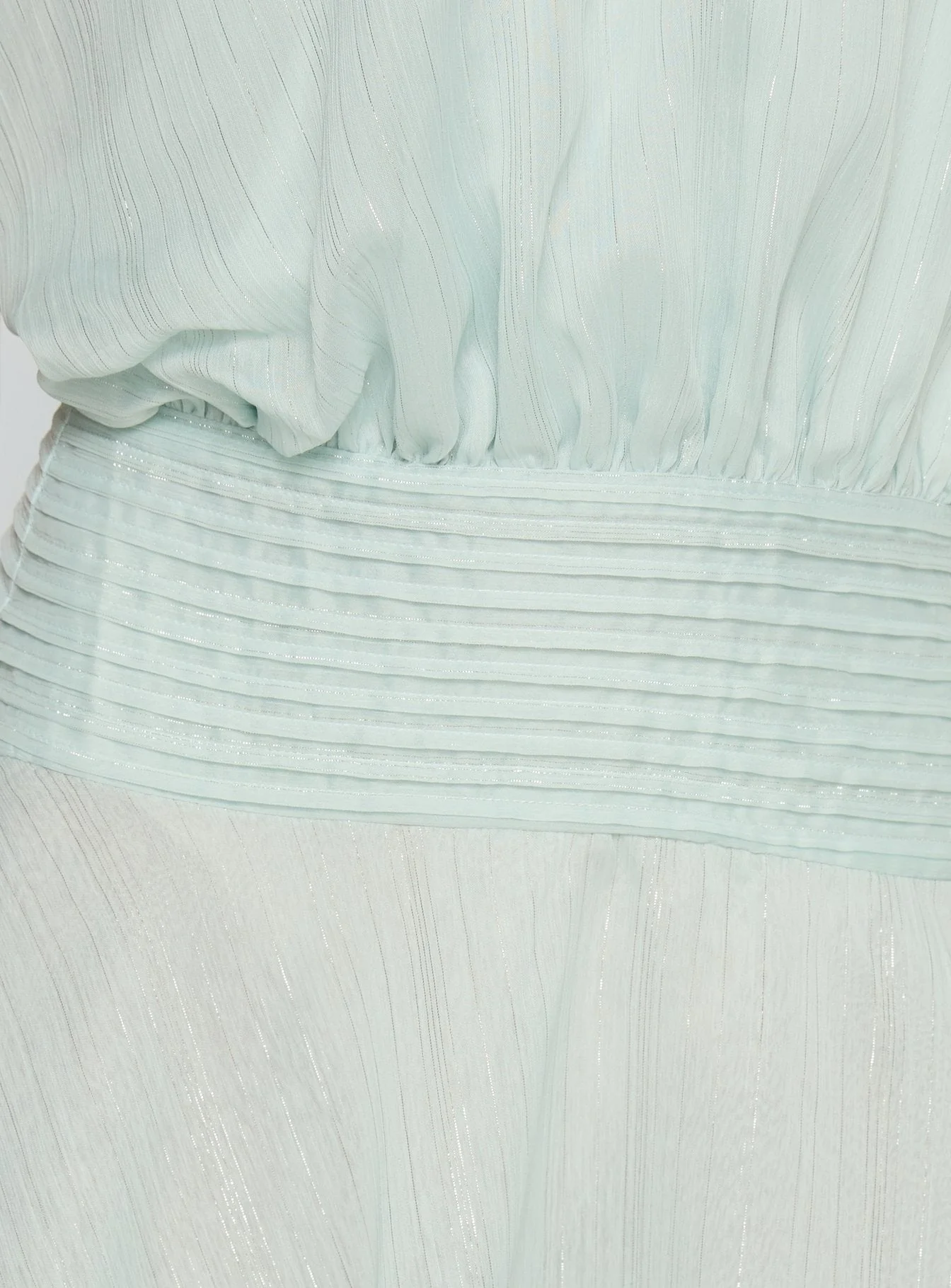 Rozario Chiffon Halter Mini Dress Aqua / Silver