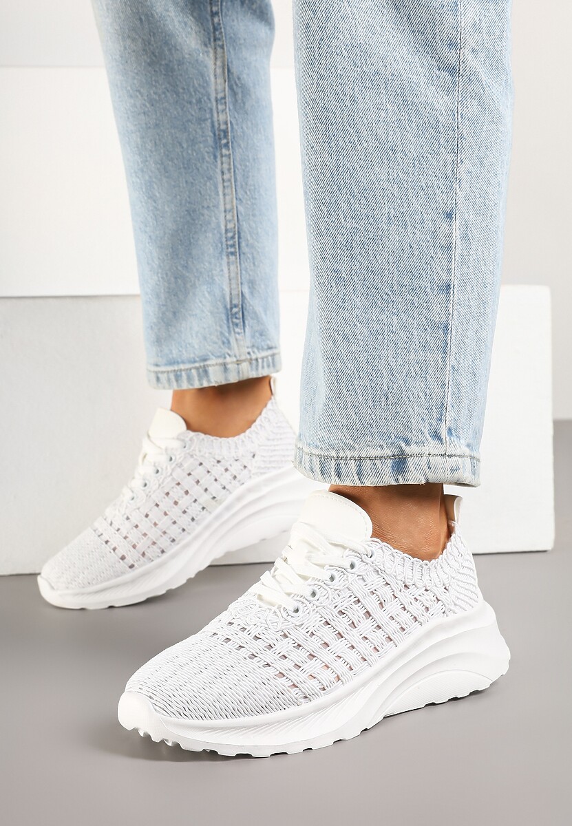 Białe Siateczkowe Sneakersy Loreldi