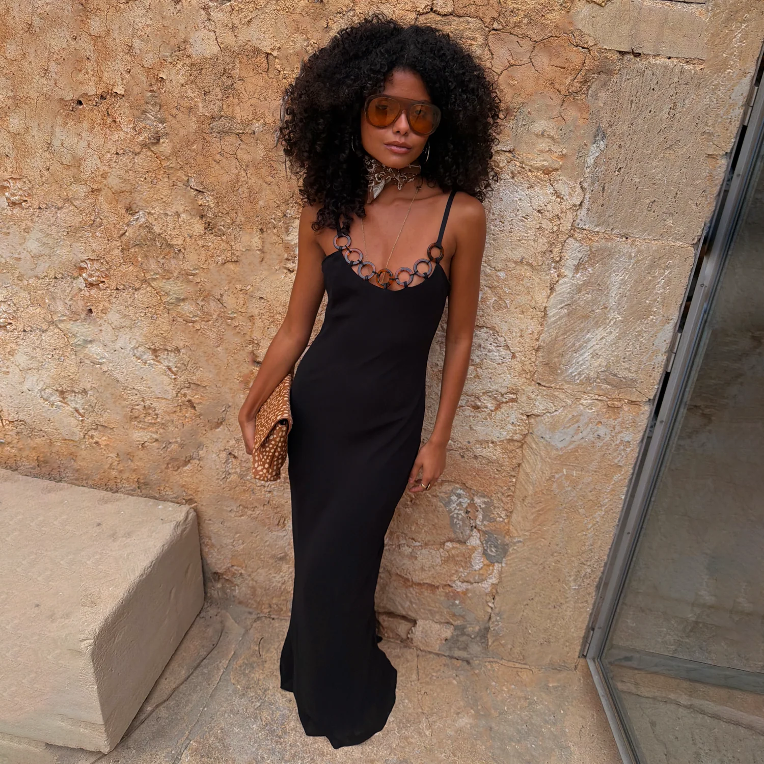 Black Sapna Dress with Ring Detail