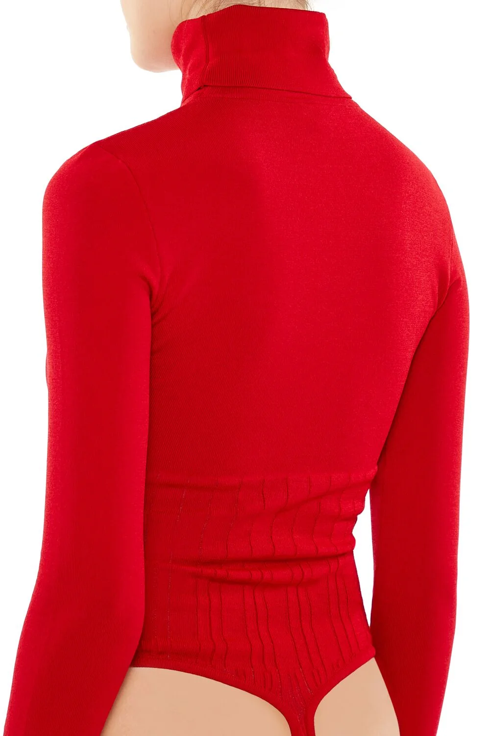 Sweater-Knit Turtleneck Bodysuit