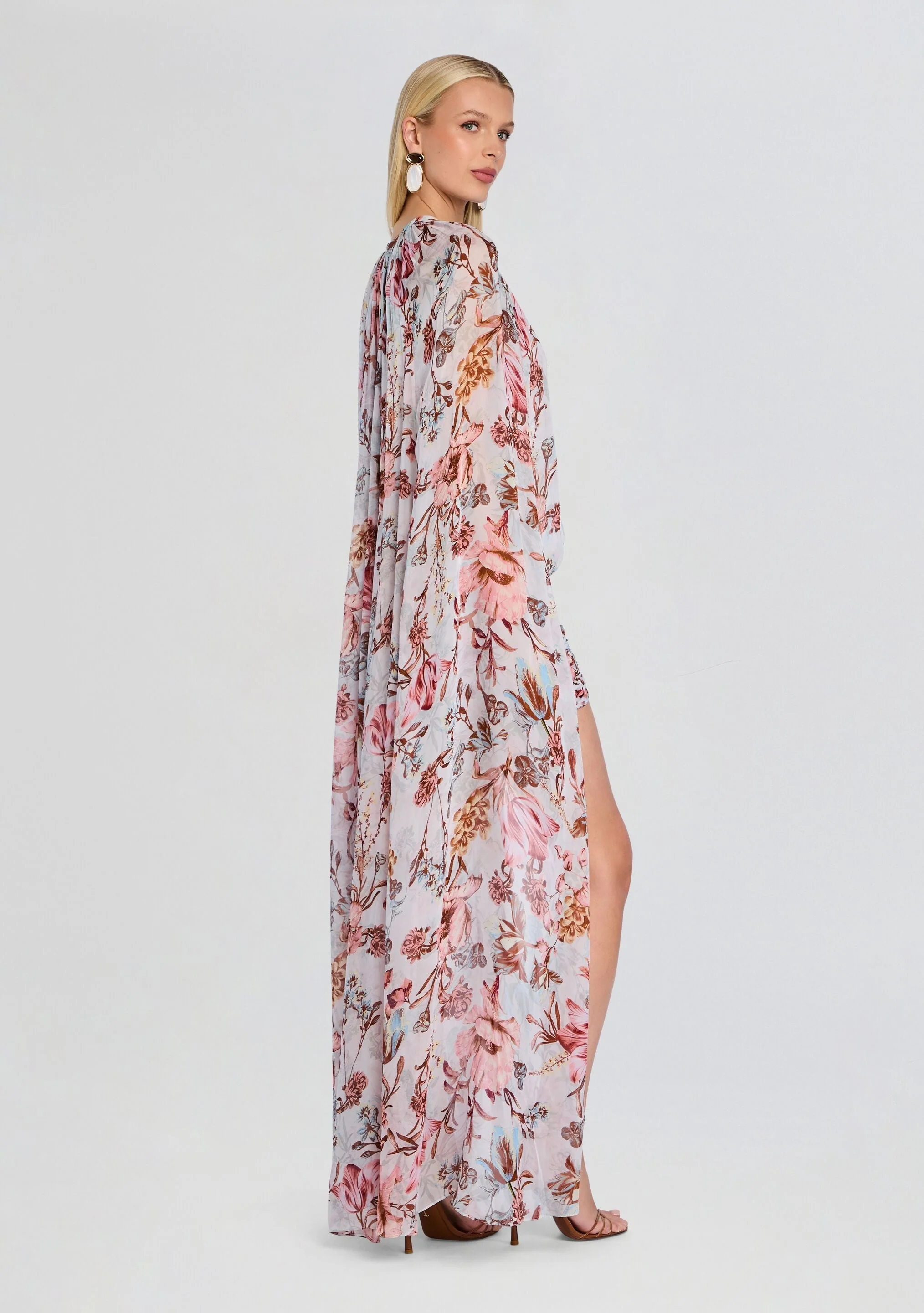 Ezra Ruched Cape Mini Dress