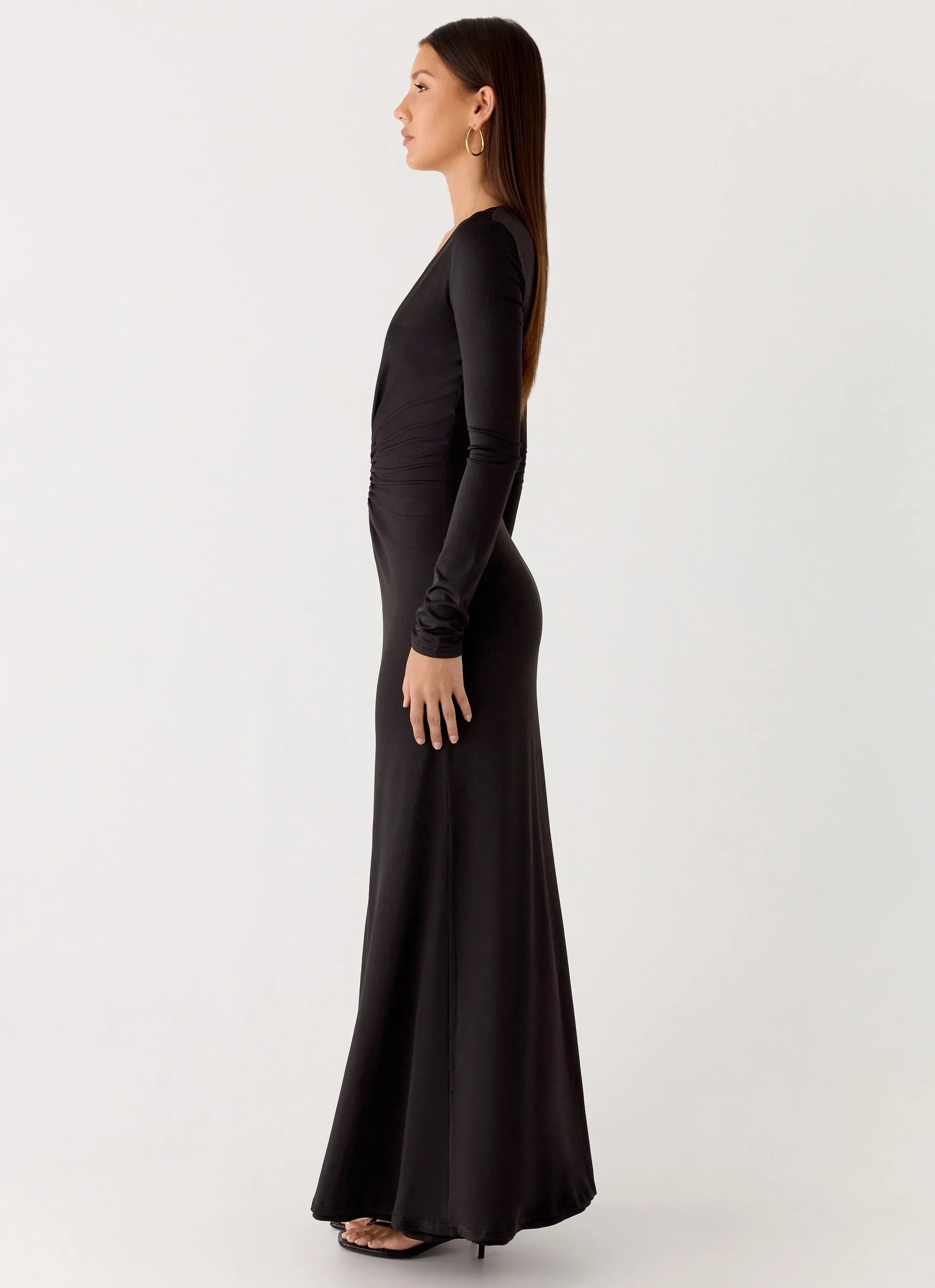 Palm Haze Maxi Dress - Black