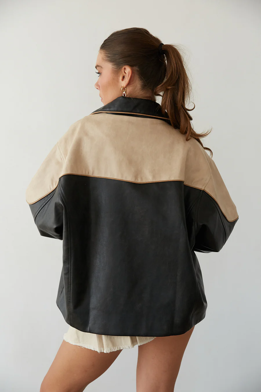 Roxy Faux Leather Bomber Jacket - luluinthesky