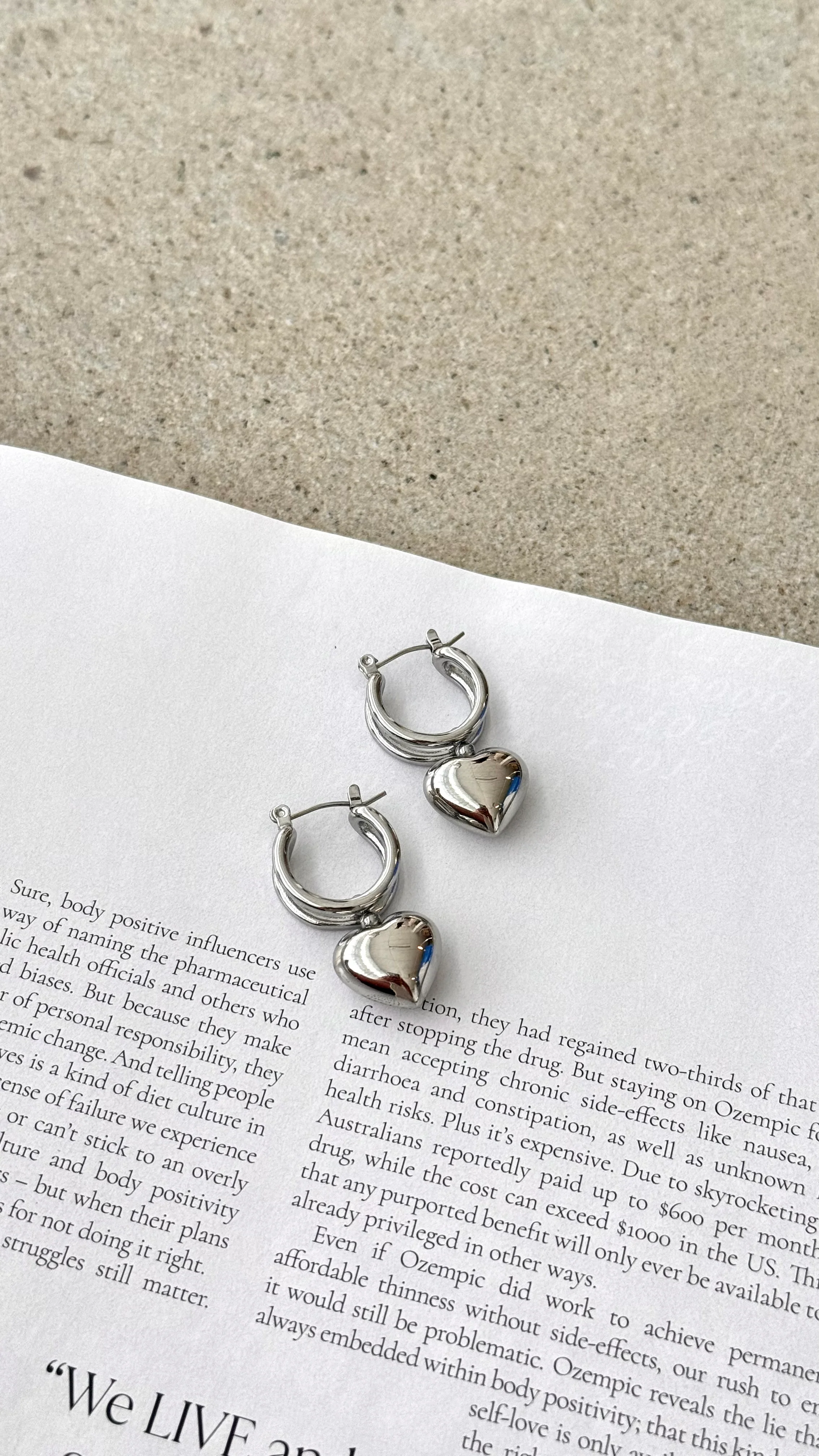 Varick Heart Earrings - Silver